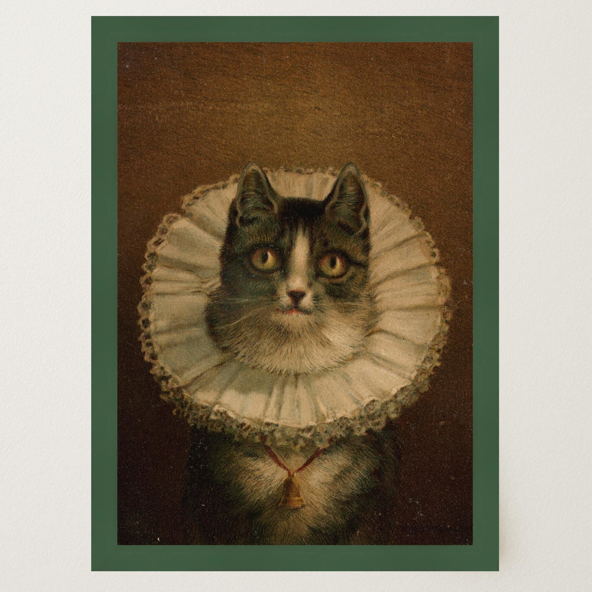 Victorian Cat Portrait Vintage Wall Art Print-Skudaboo