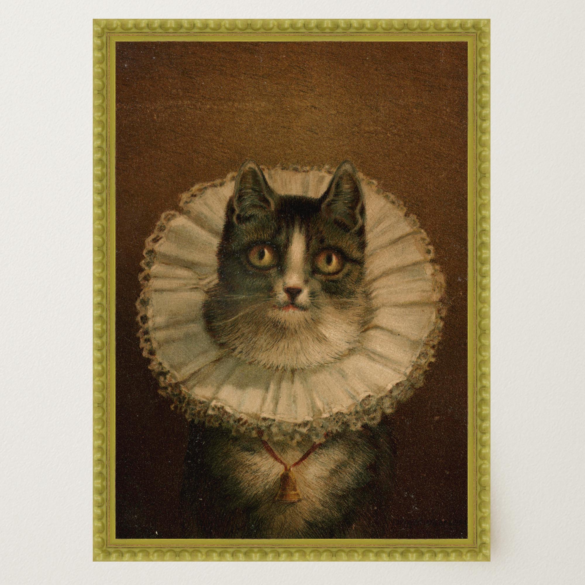Victorian Cat Portrait Vintage Wall Art Print-Skudaboo