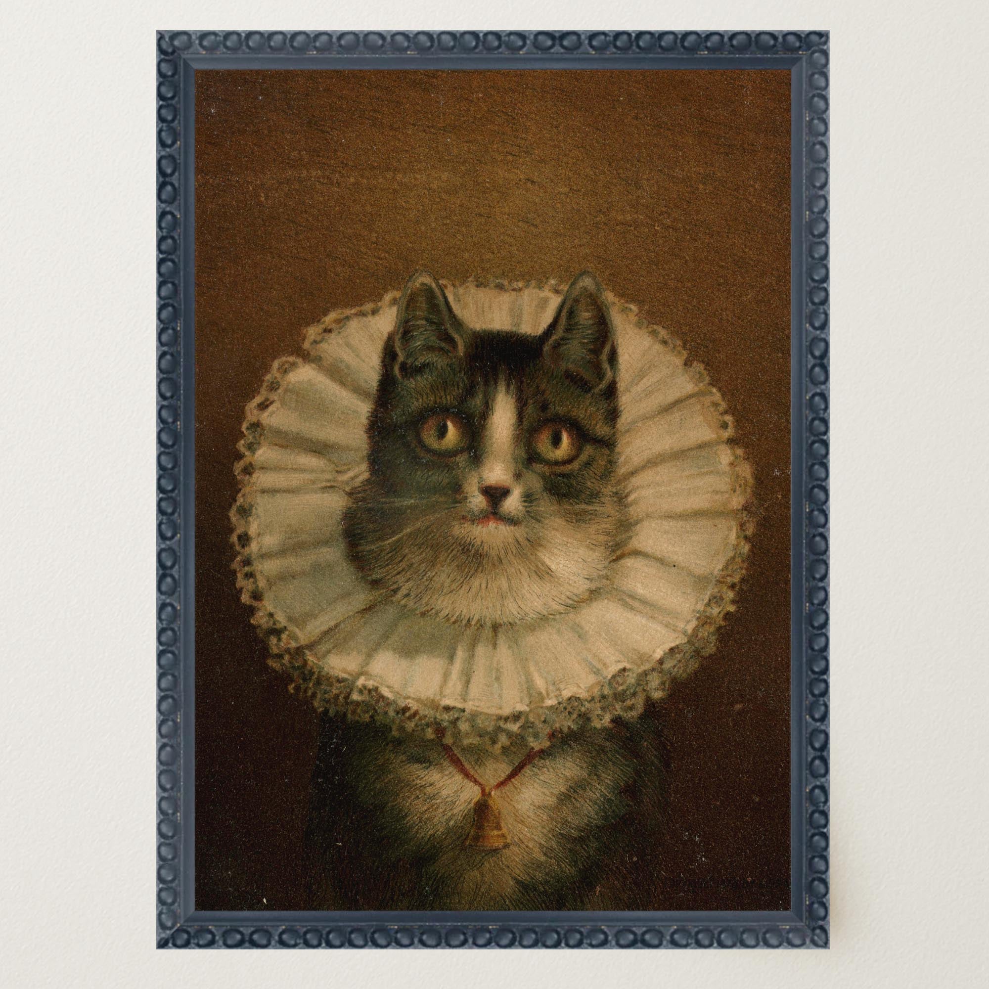 Victorian Cat Portrait Vintage Wall Art Print-Skudaboo