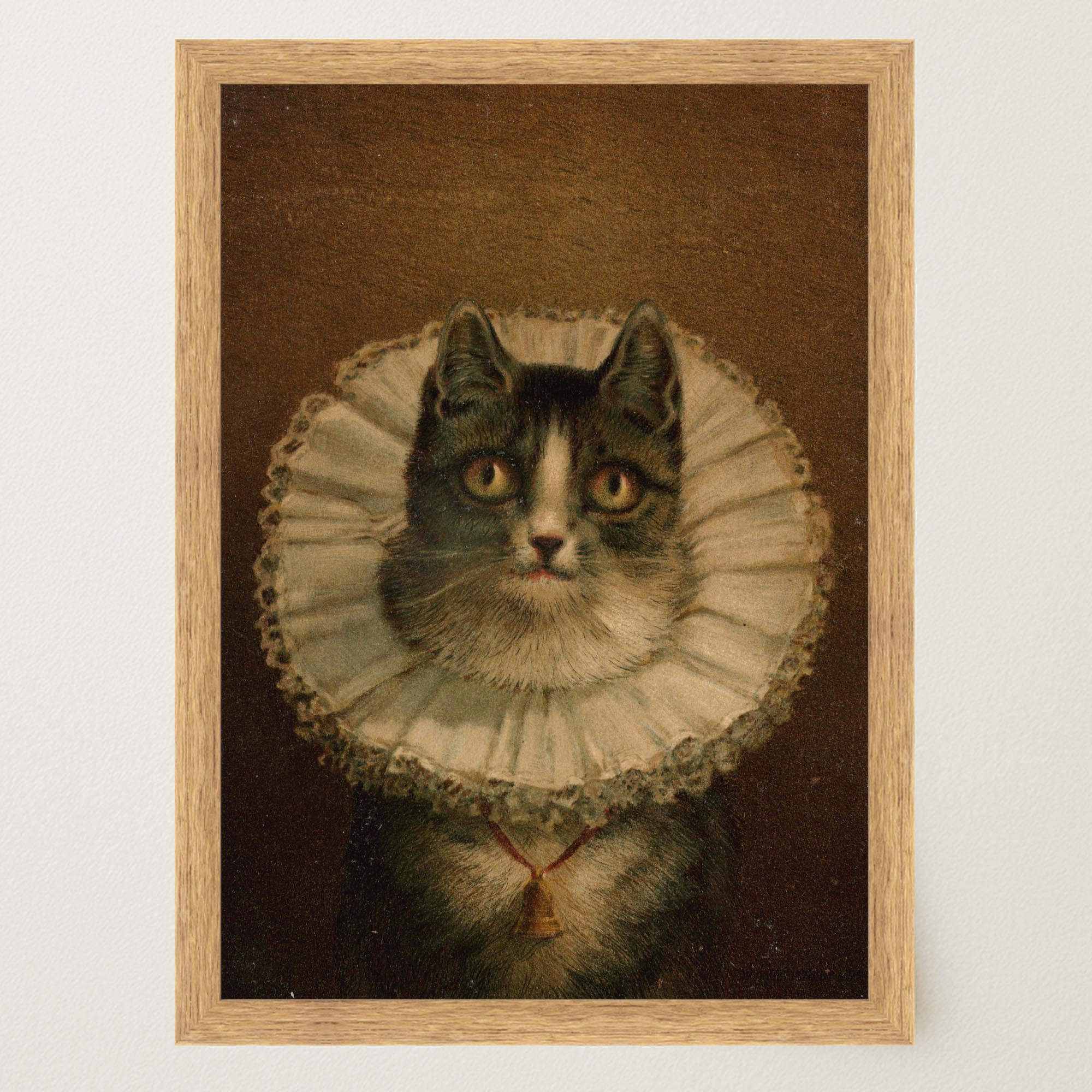 Victorian Cat Portrait Vintage Wall Art Print-Skudaboo