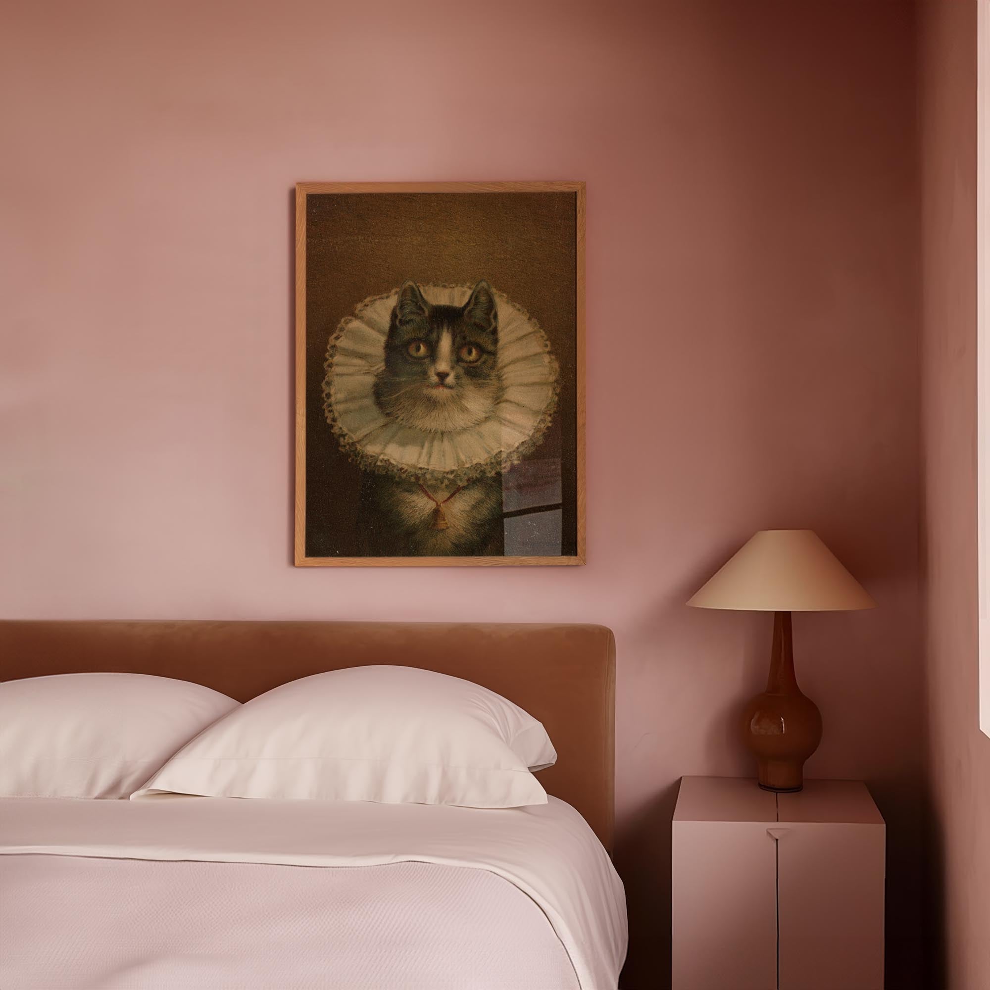 Victorian Cat Portrait Vintage Wall Art Print-Skudaboo