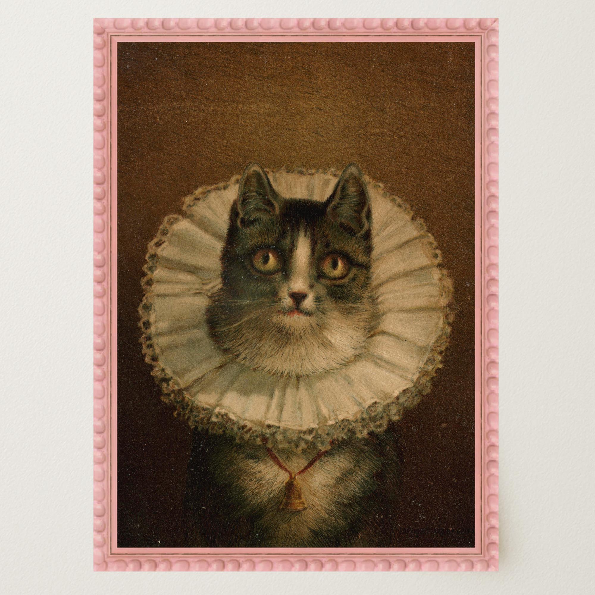 Victorian Cat Portrait Vintage Wall Art Print-Skudaboo