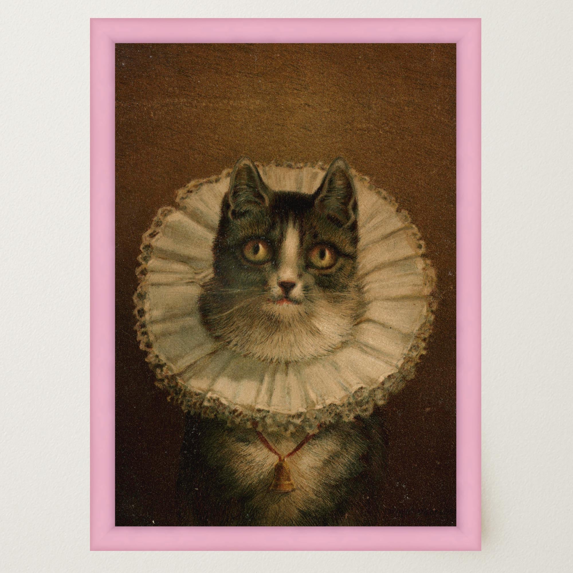 Victorian Cat Portrait Vintage Wall Art Print-Skudaboo