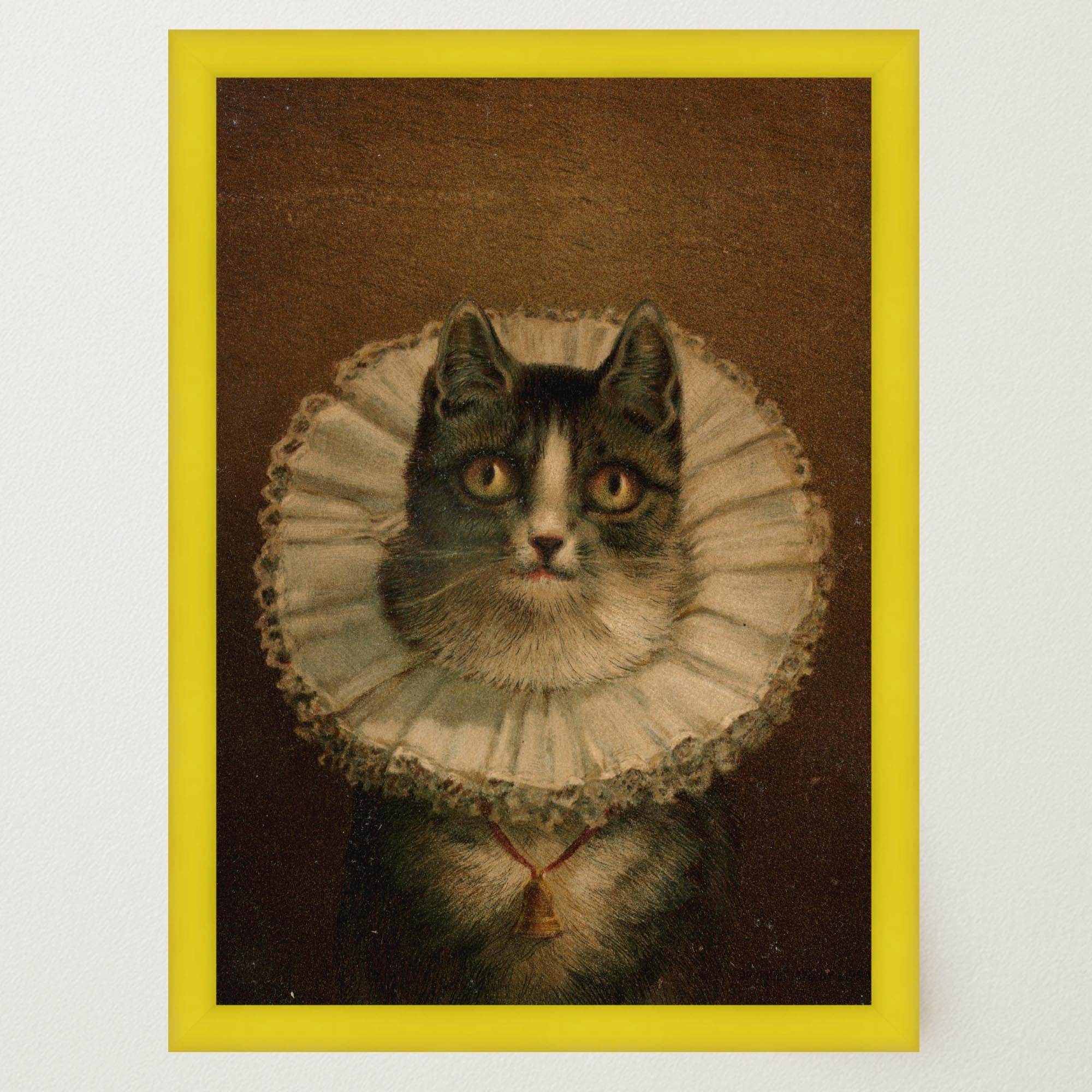 Victorian Cat Portrait Vintage Wall Art Print-Skudaboo