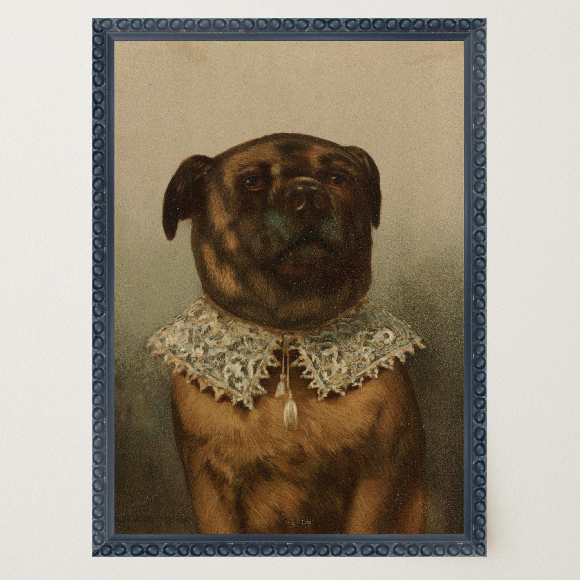 Vintage Dog Portrait Illustration Wall Art Print-Skudaboo