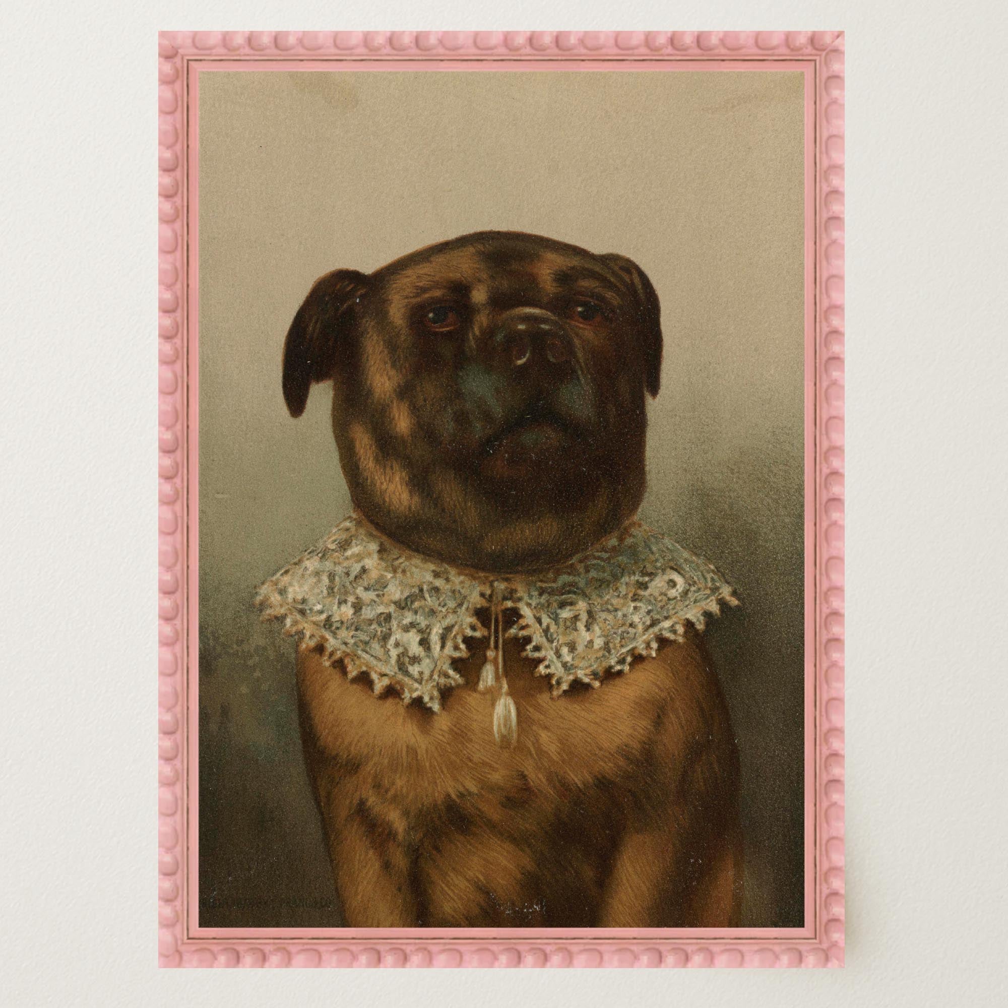 Vintage Dog Portrait Illustration Wall Art Print-Skudaboo