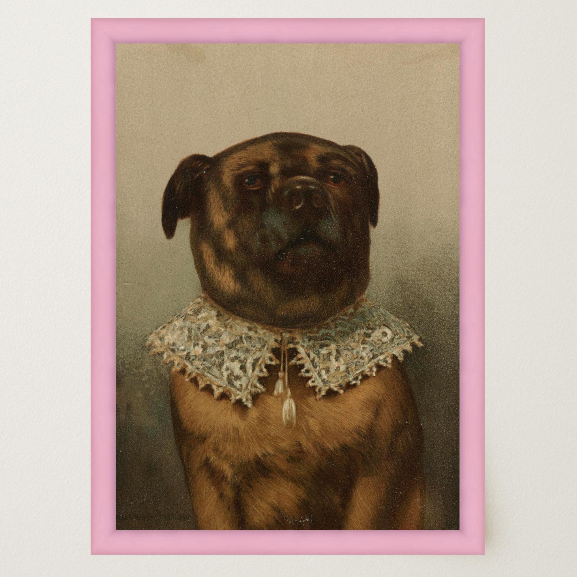 Vintage Dog Portrait Illustration Wall Art Print-Skudaboo