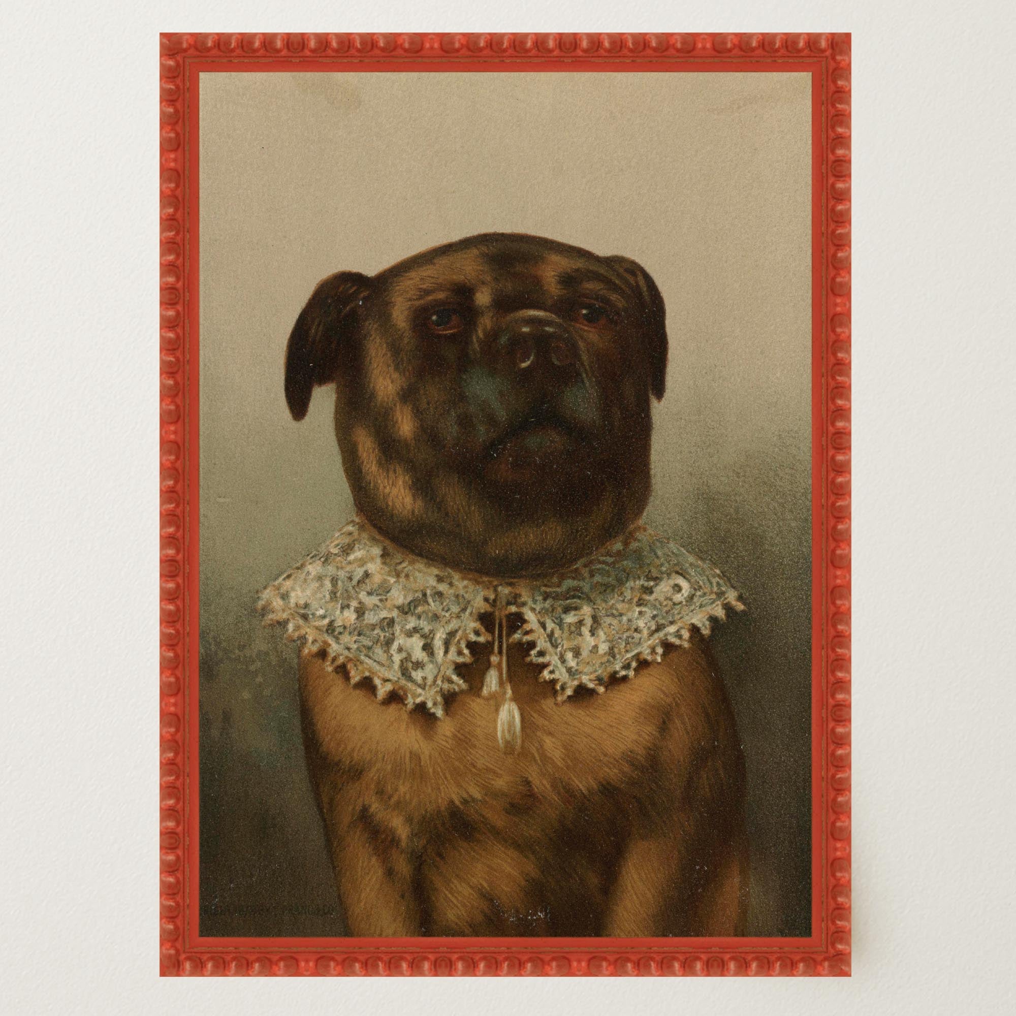 Vintage Dog Portrait Illustration Wall Art Print-Skudaboo