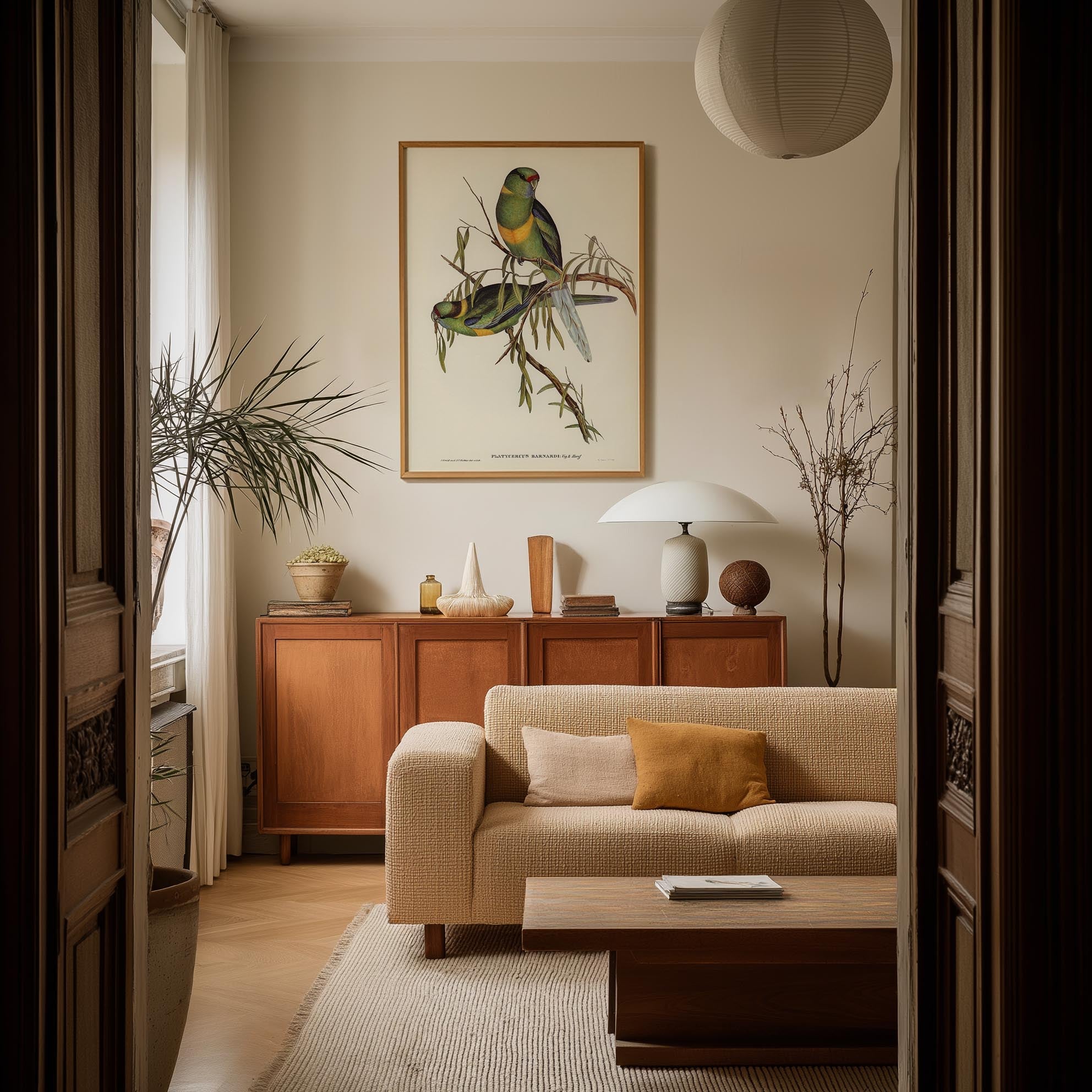 Barnard's Parakeet Vintage Bird Illustration Wall Art Print-Skudaboo