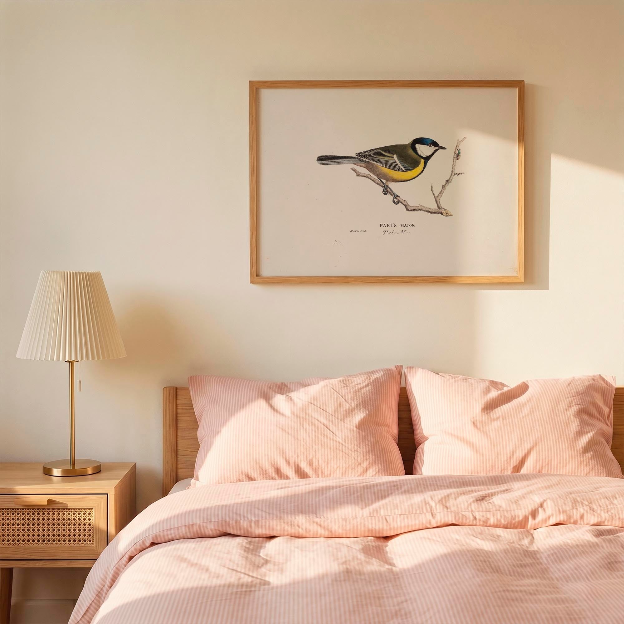 Great Tit Vintage Bird Illustration Wall Art Print-Skudaboo