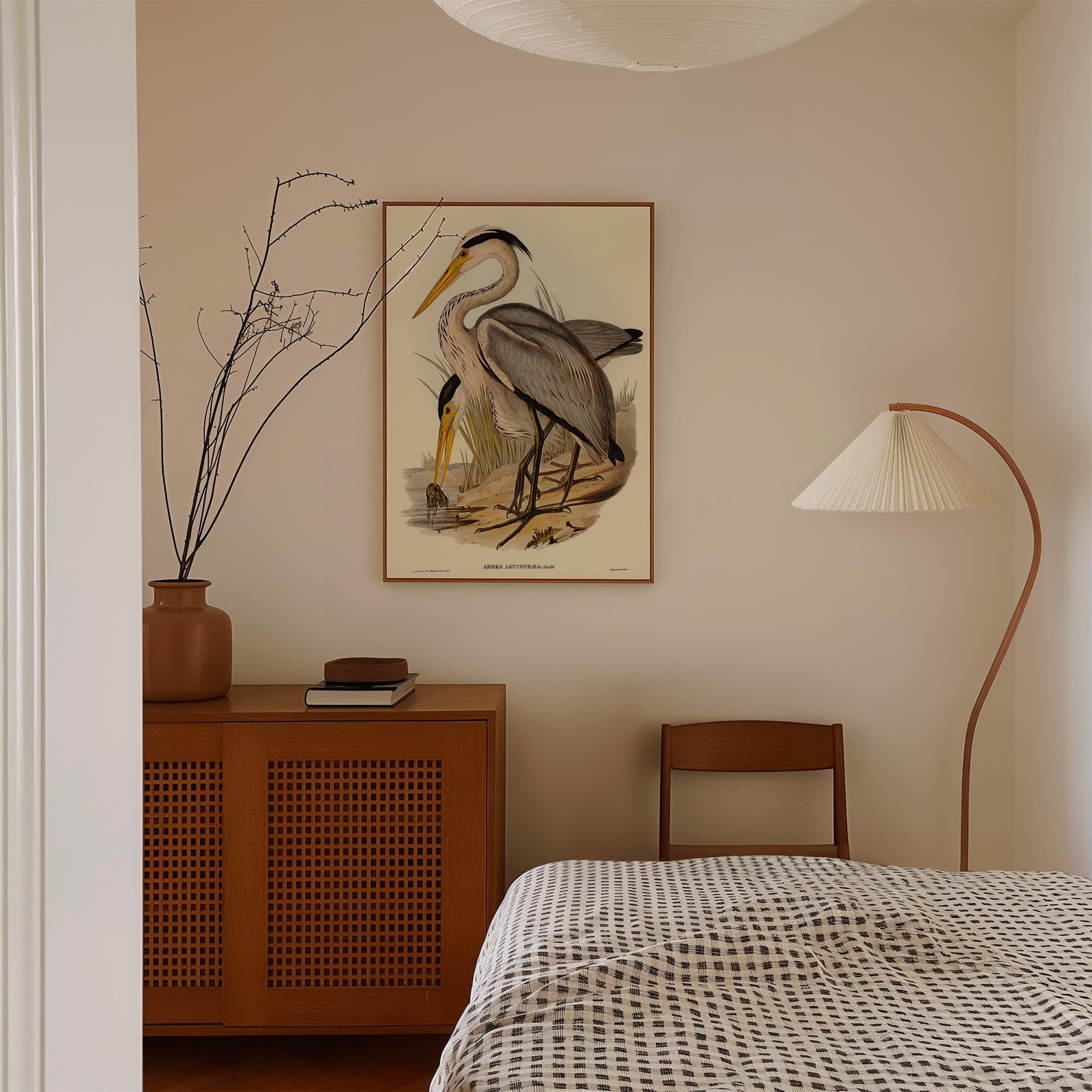 Heron Bird Vintage Nature Wall Art Print-Skudaboo