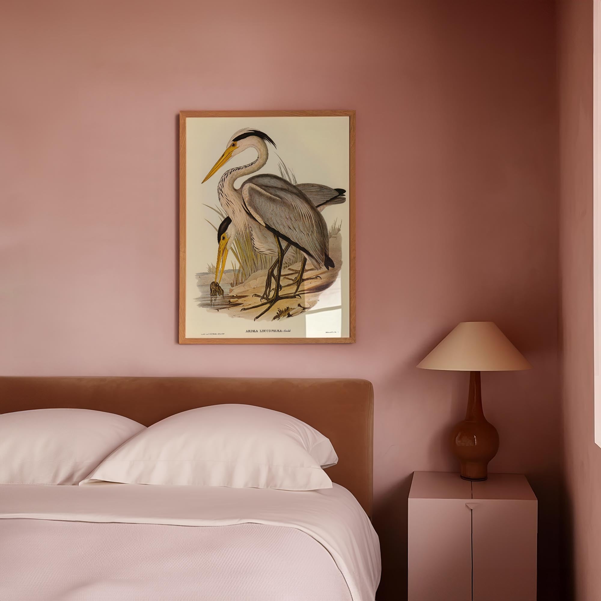 Heron Bird Vintage Nature Wall Art Print-Skudaboo