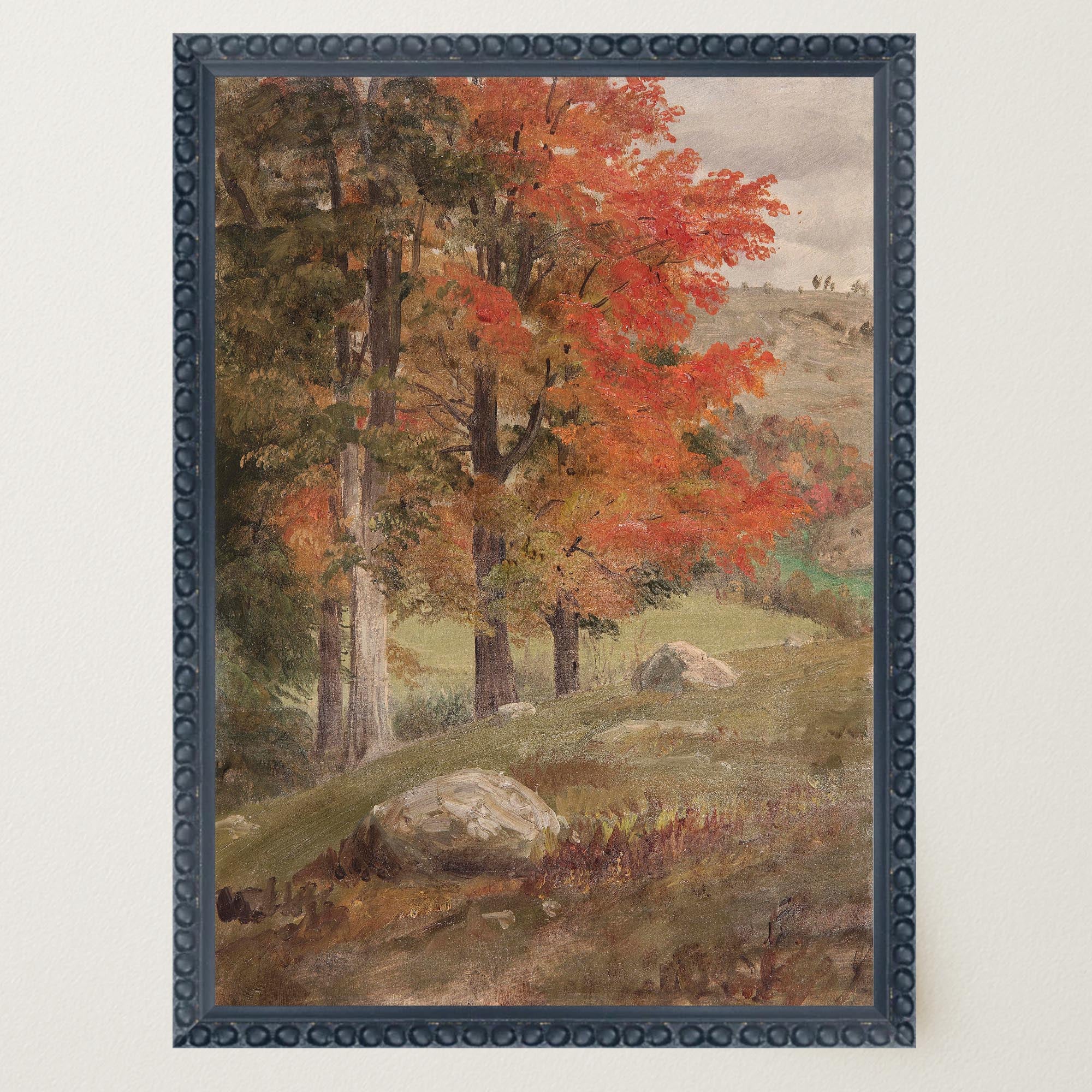 Autumn Woodland Vintage Landscape Wall Art Print-Skudaboo