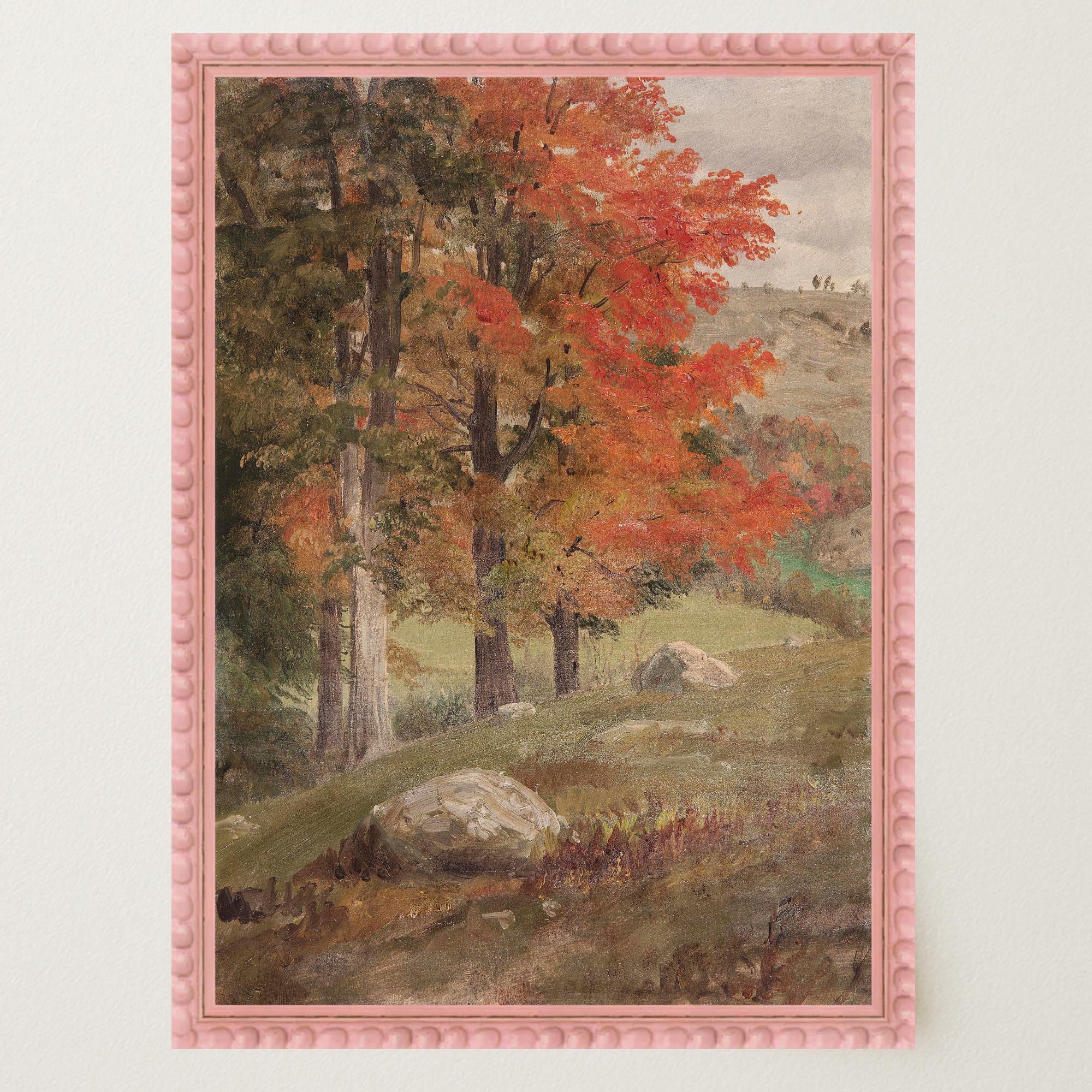 Autumn Woodland Vintage Landscape Wall Art Print-Skudaboo