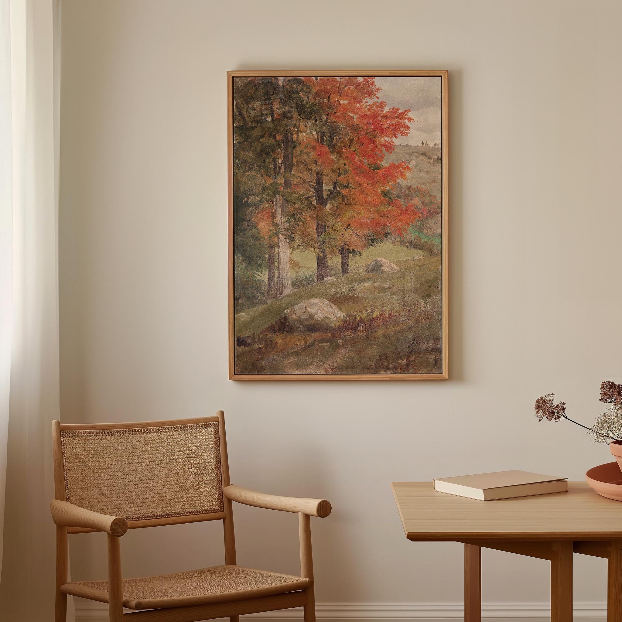 Autumn Woodland Vintage Landscape Wall Art Print-Skudaboo