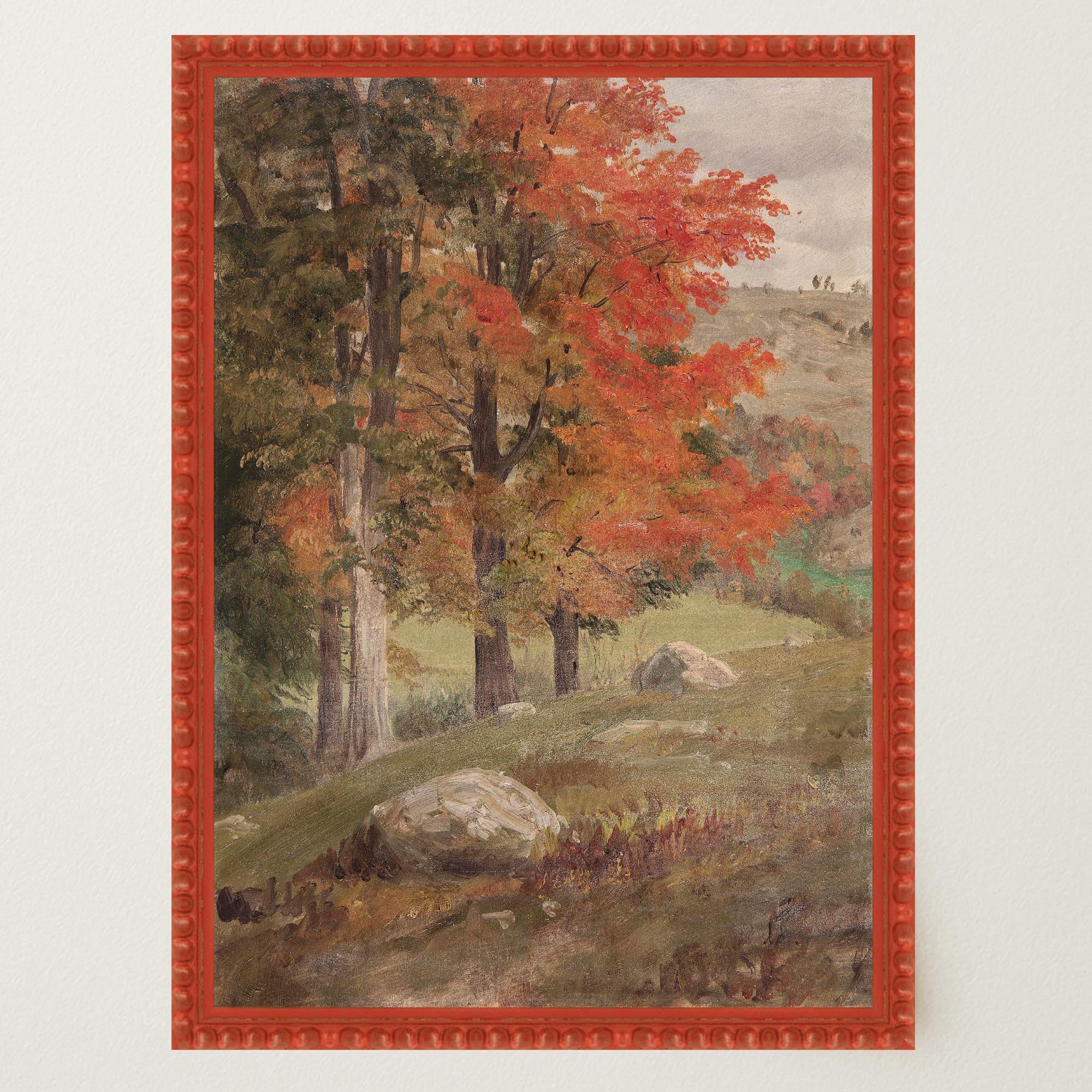 Autumn Woodland Vintage Landscape Wall Art Print-Skudaboo