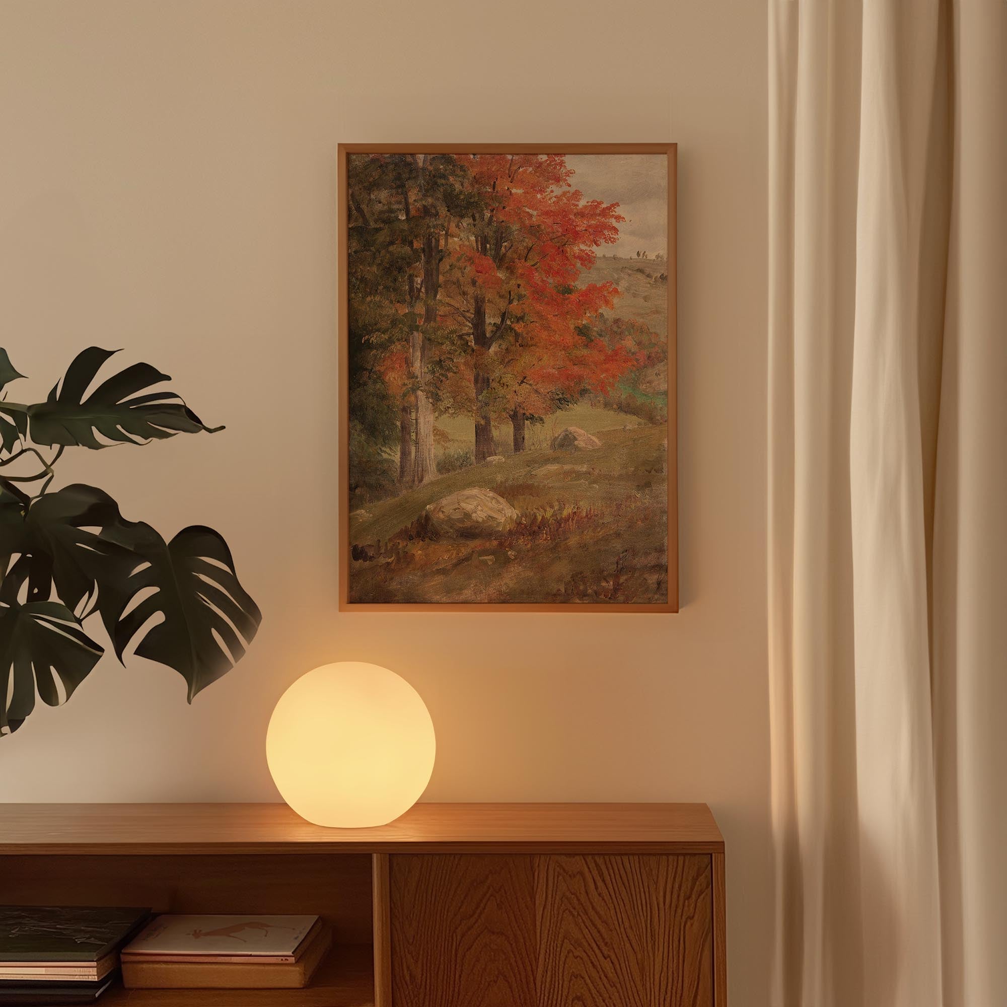 Autumn Woodland Vintage Landscape Wall Art Print-Skudaboo
