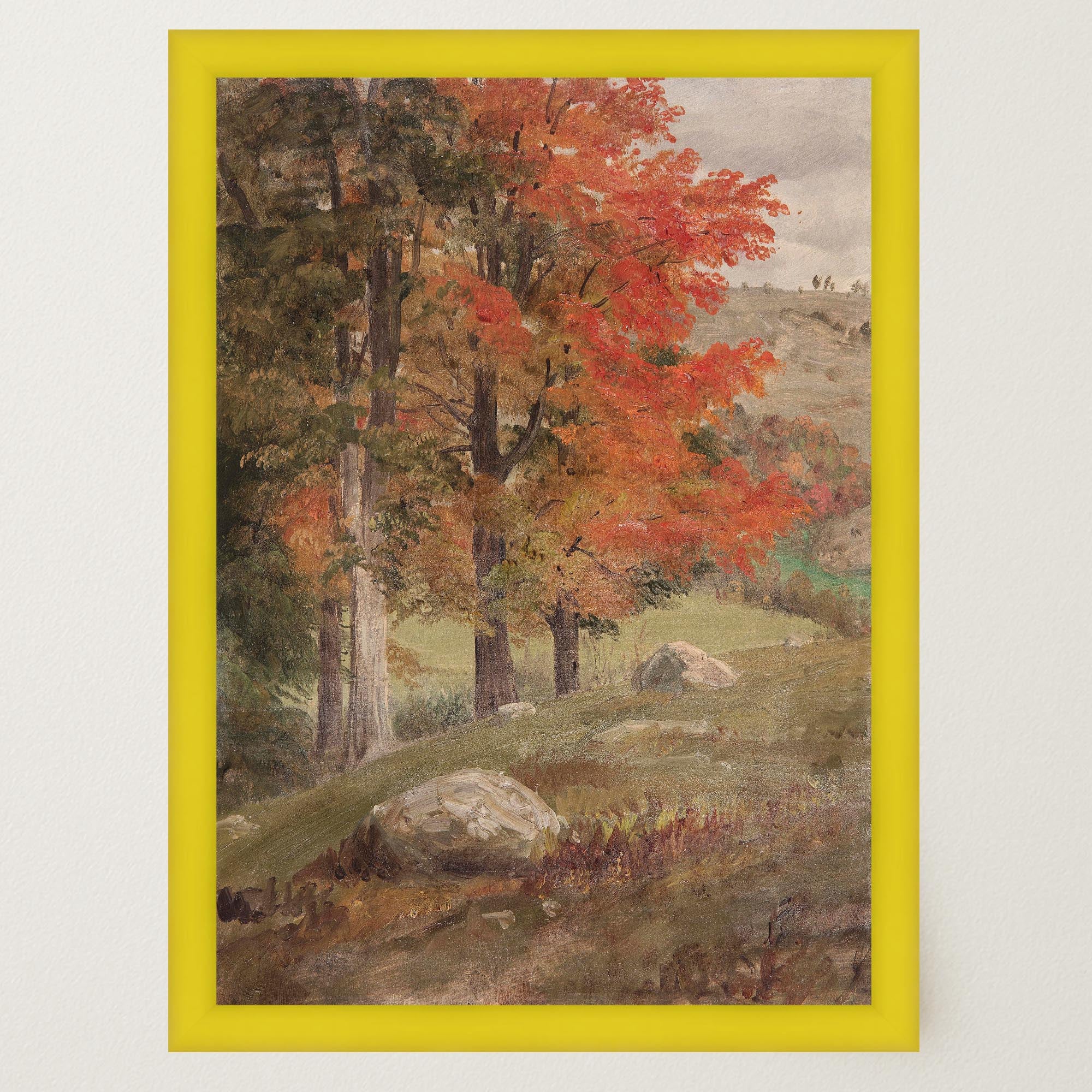 Autumn Woodland Vintage Landscape Wall Art Print-Skudaboo