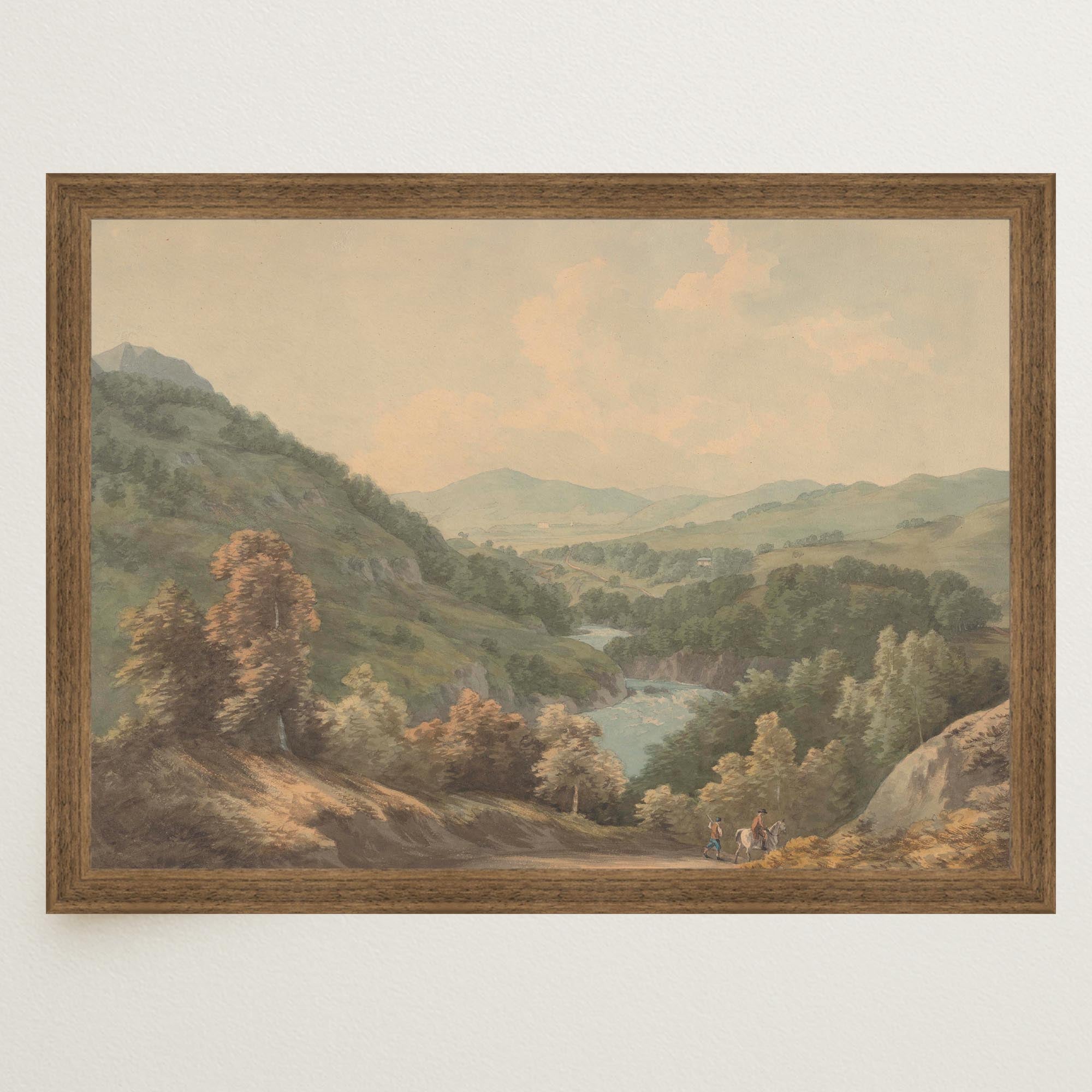 Vintage Countryside Landscape Painting Wall Art Print-Skudaboo