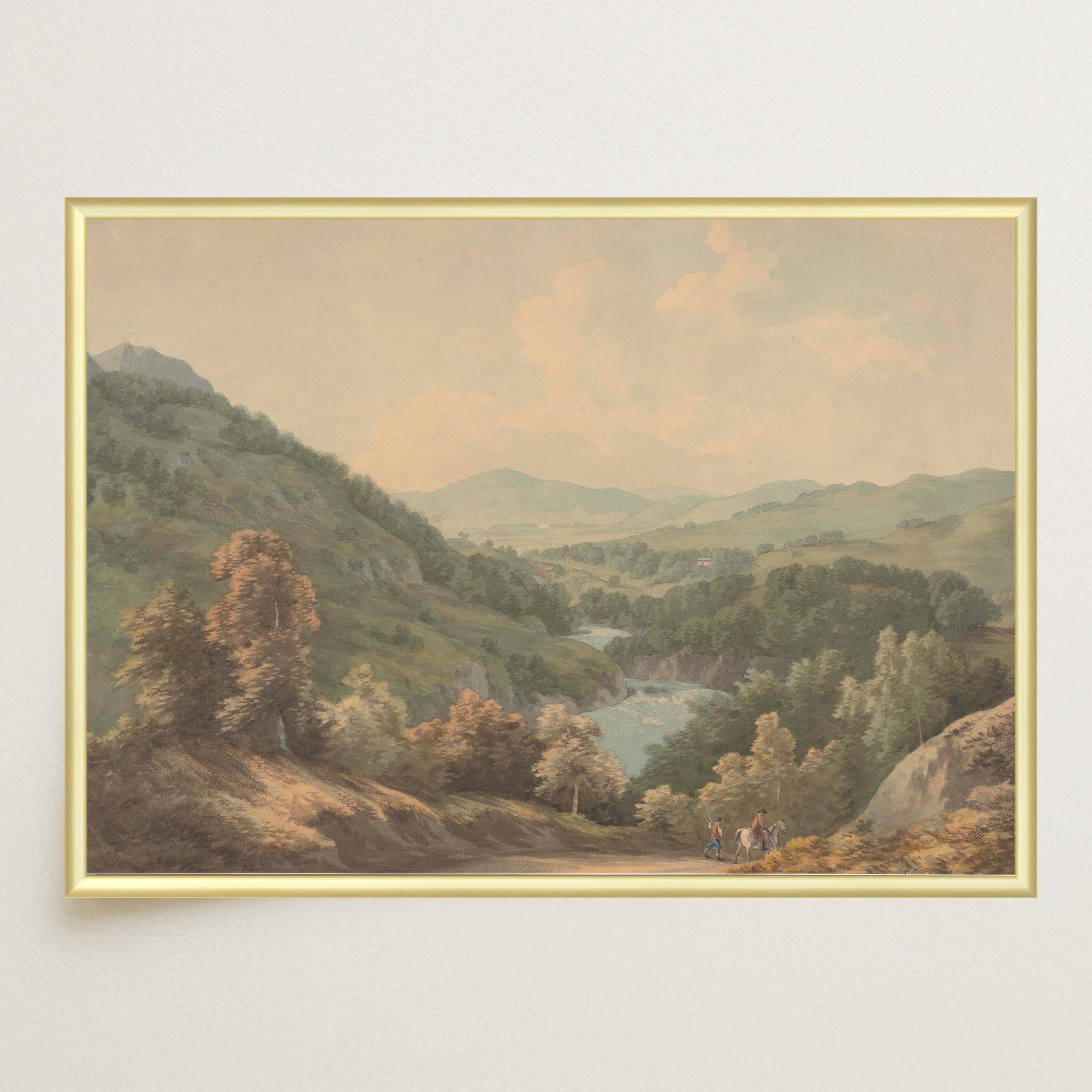 Vintage Countryside Landscape Painting Wall Art Print-Skudaboo