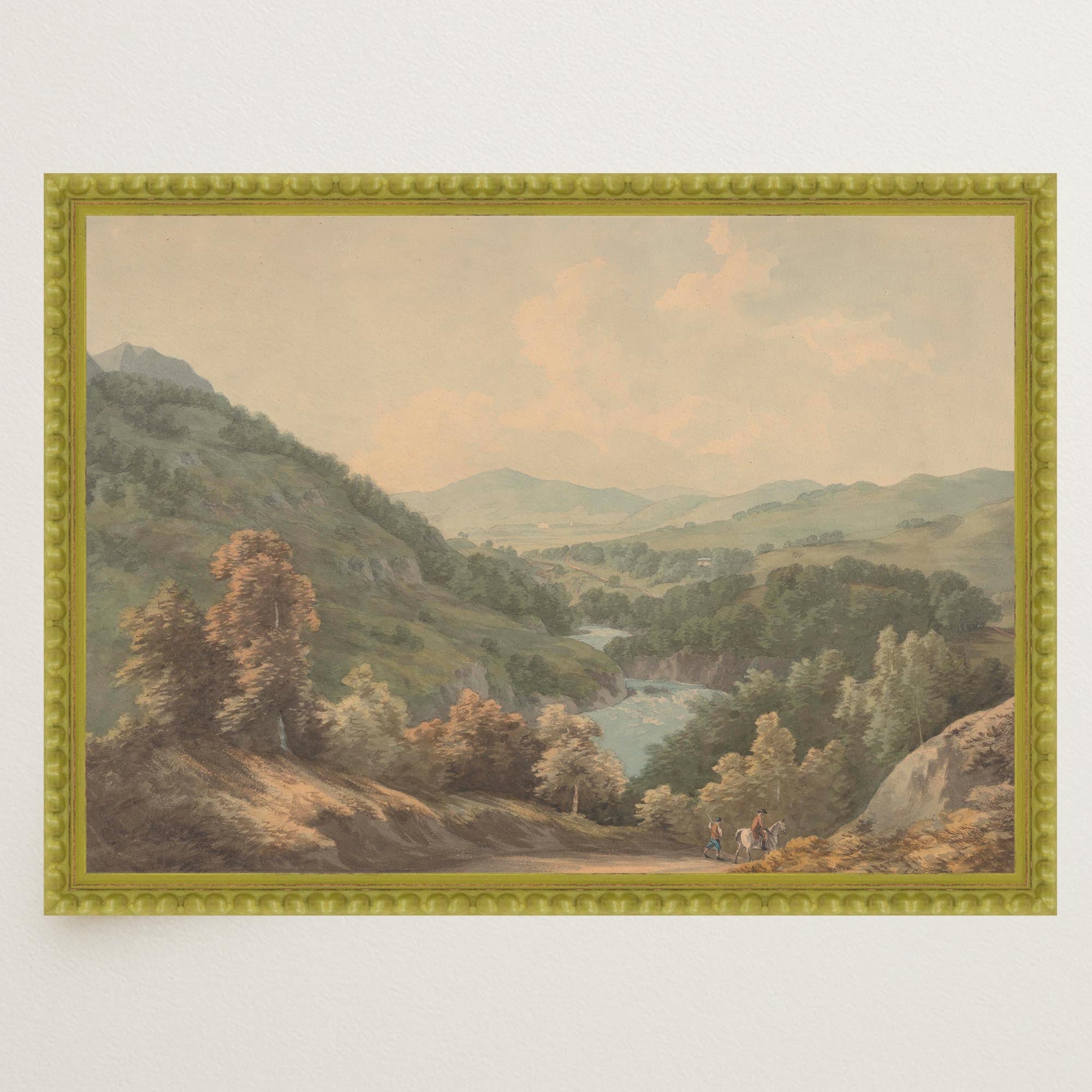 Vintage Countryside Landscape Painting Wall Art Print-Skudaboo