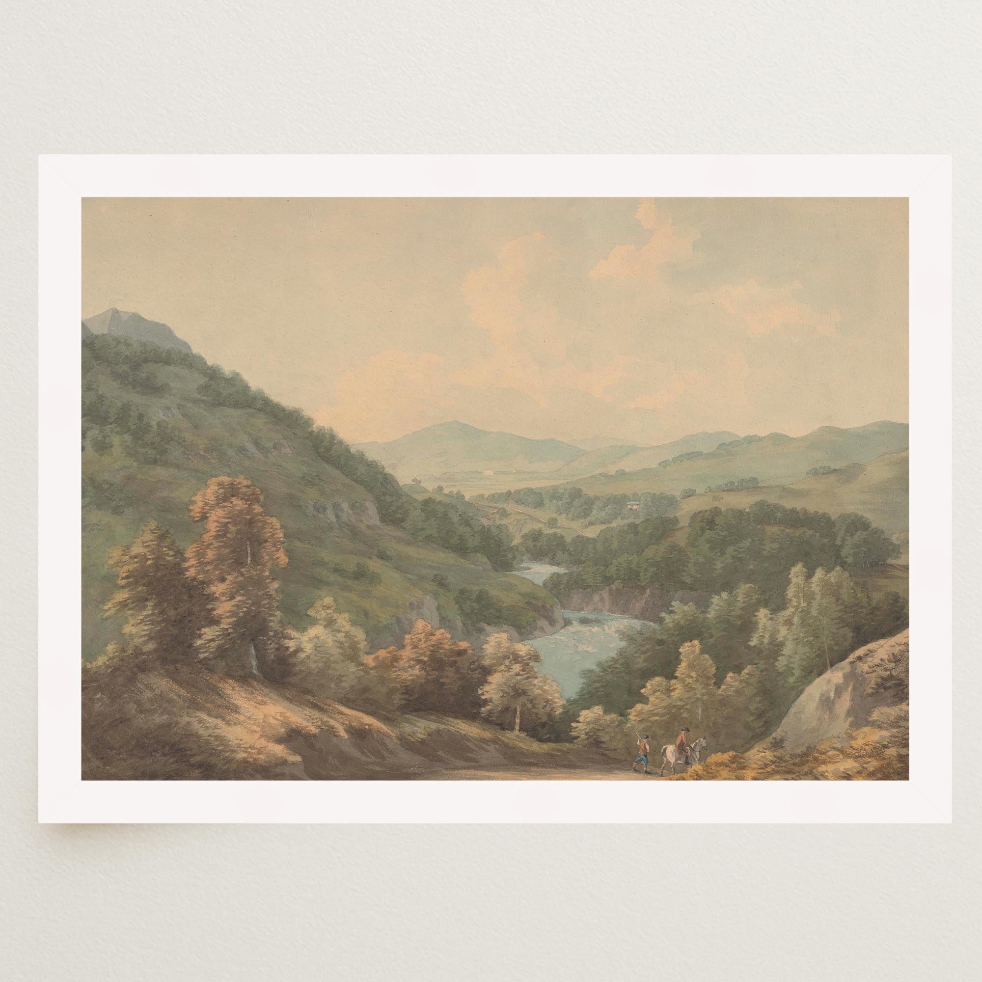 Vintage Countryside Landscape Painting Wall Art Print-Skudaboo
