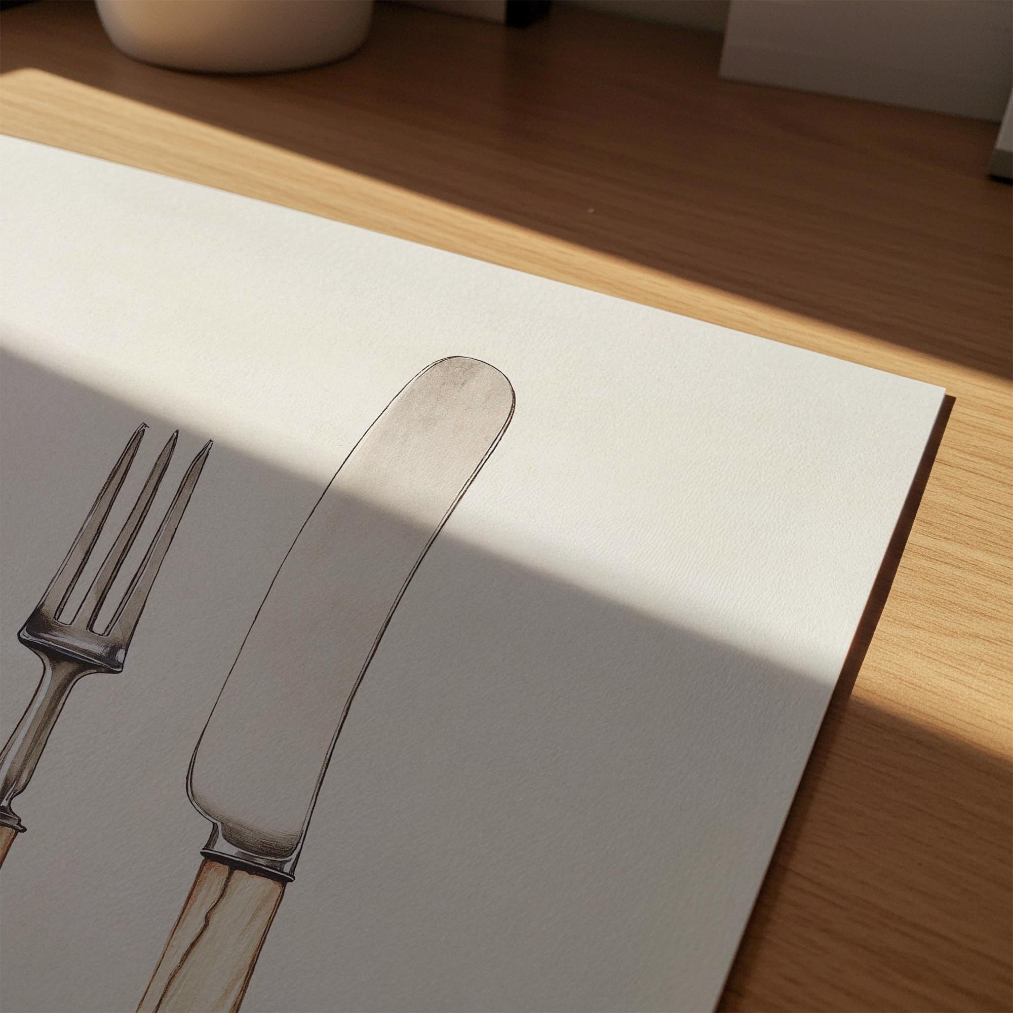Vintage Cutlery Kitchen Art Print-Skudaboo