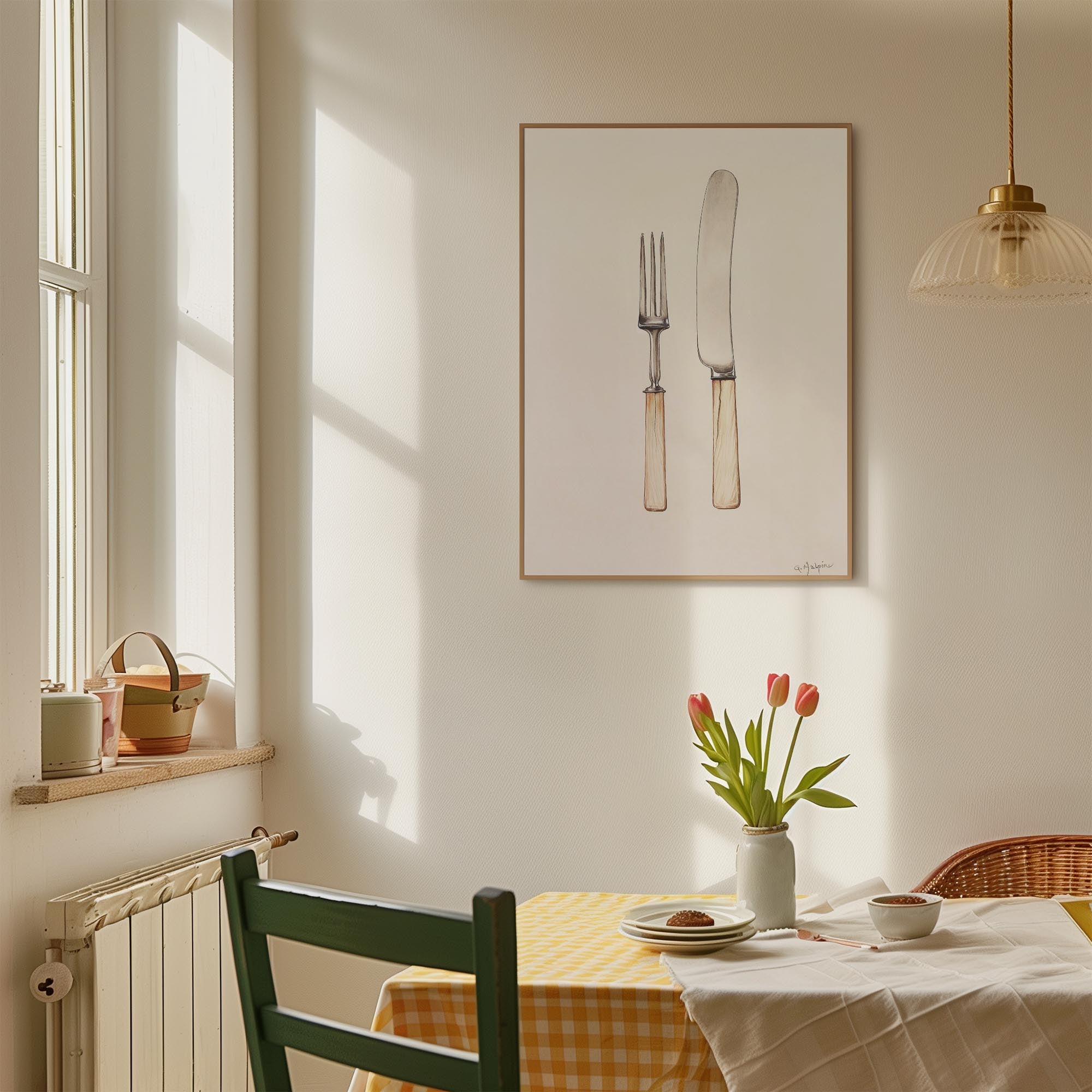 Vintage Cutlery Kitchen Art Print-Skudaboo