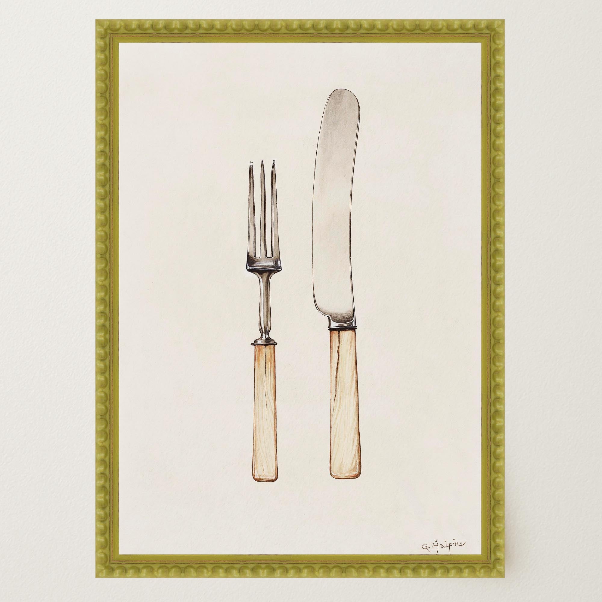 Vintage Cutlery Kitchen Art Print-Skudaboo