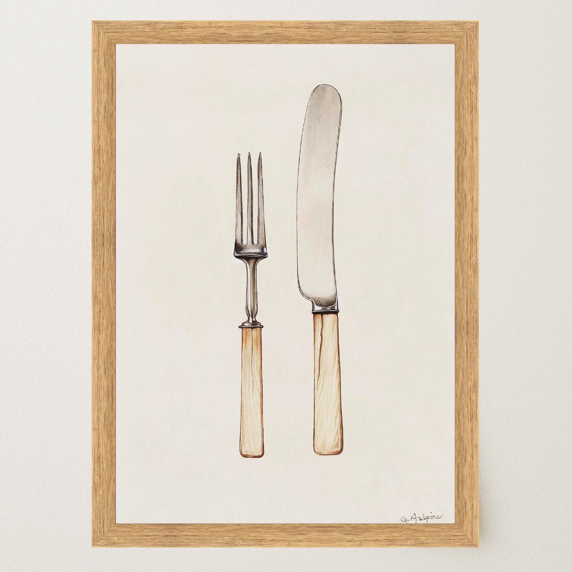 Vintage Cutlery Kitchen Art Print-Skudaboo