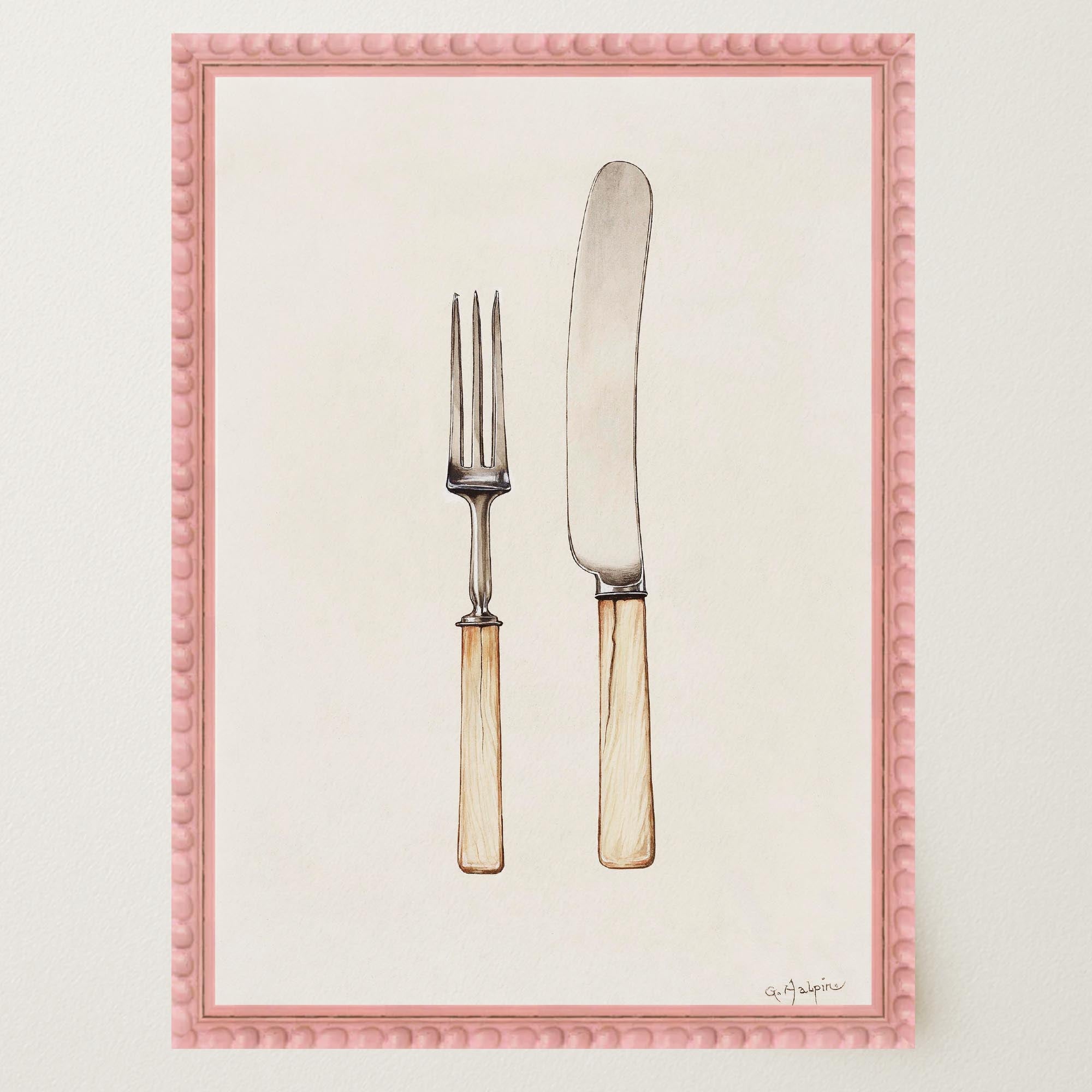 Vintage Cutlery Kitchen Art Print-Skudaboo