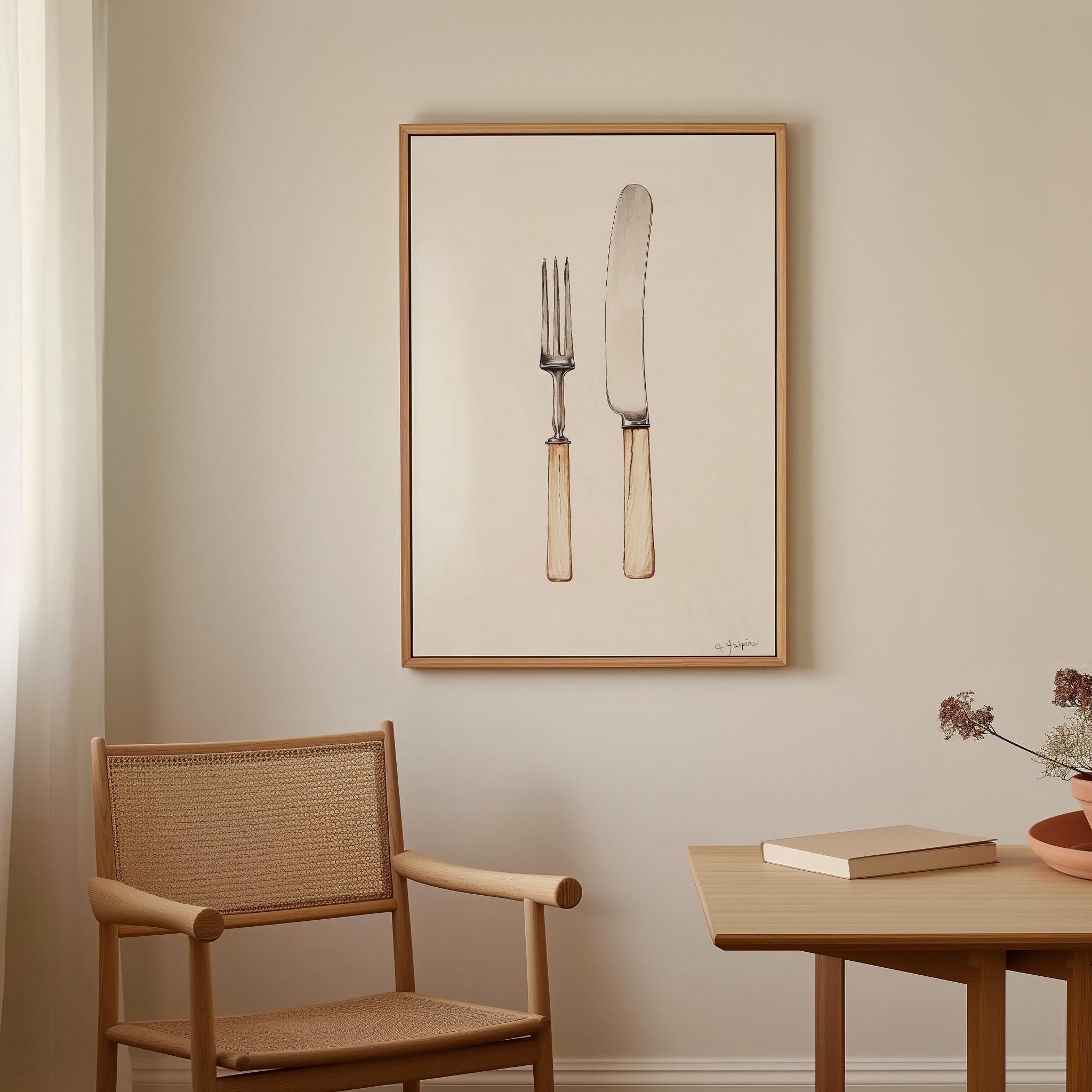 Vintage Cutlery Kitchen Art Print-Skudaboo
