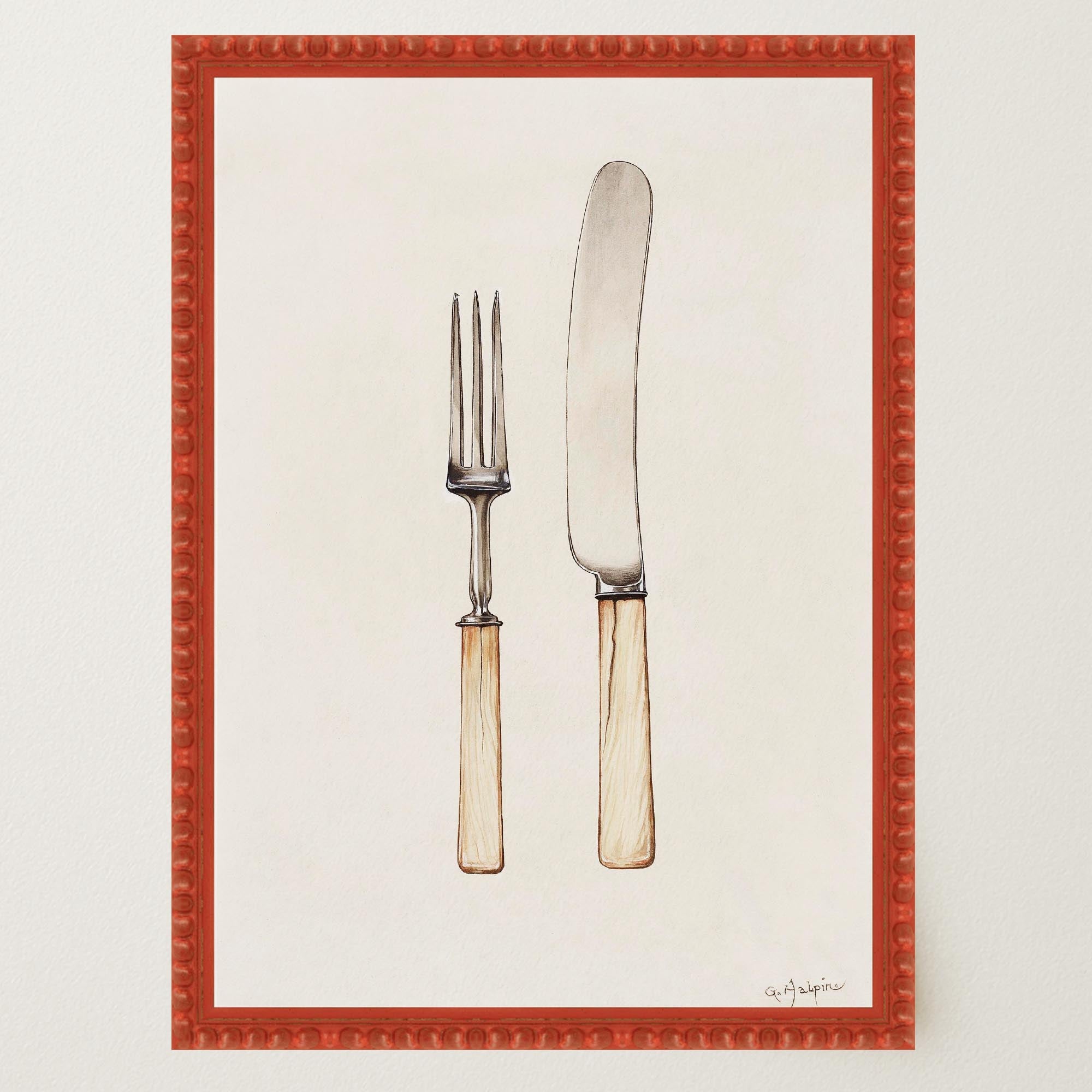 Vintage Cutlery Kitchen Art Print-Skudaboo