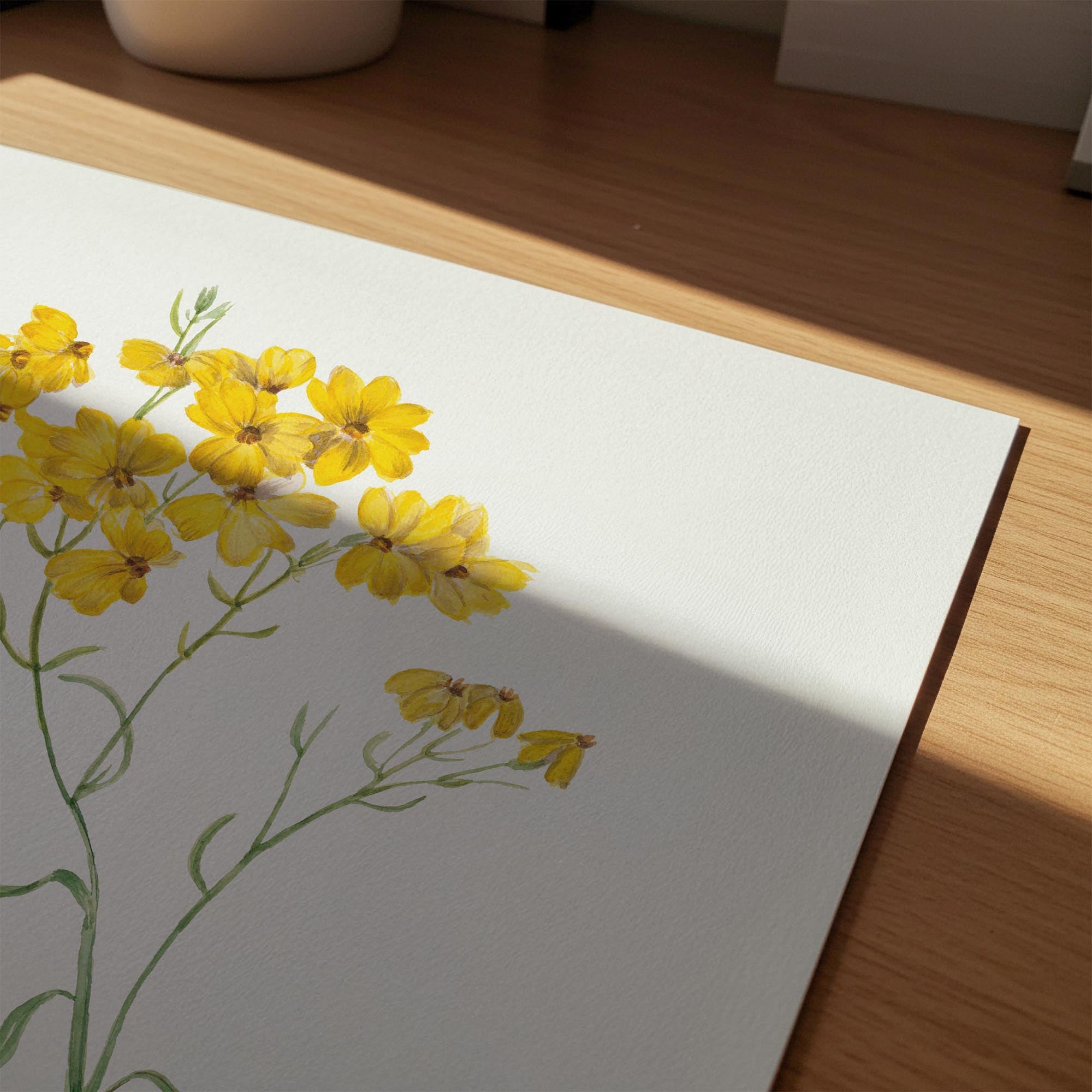 Yellow Wildflower Vintage Botanical Wall Art Print-Skudaboo