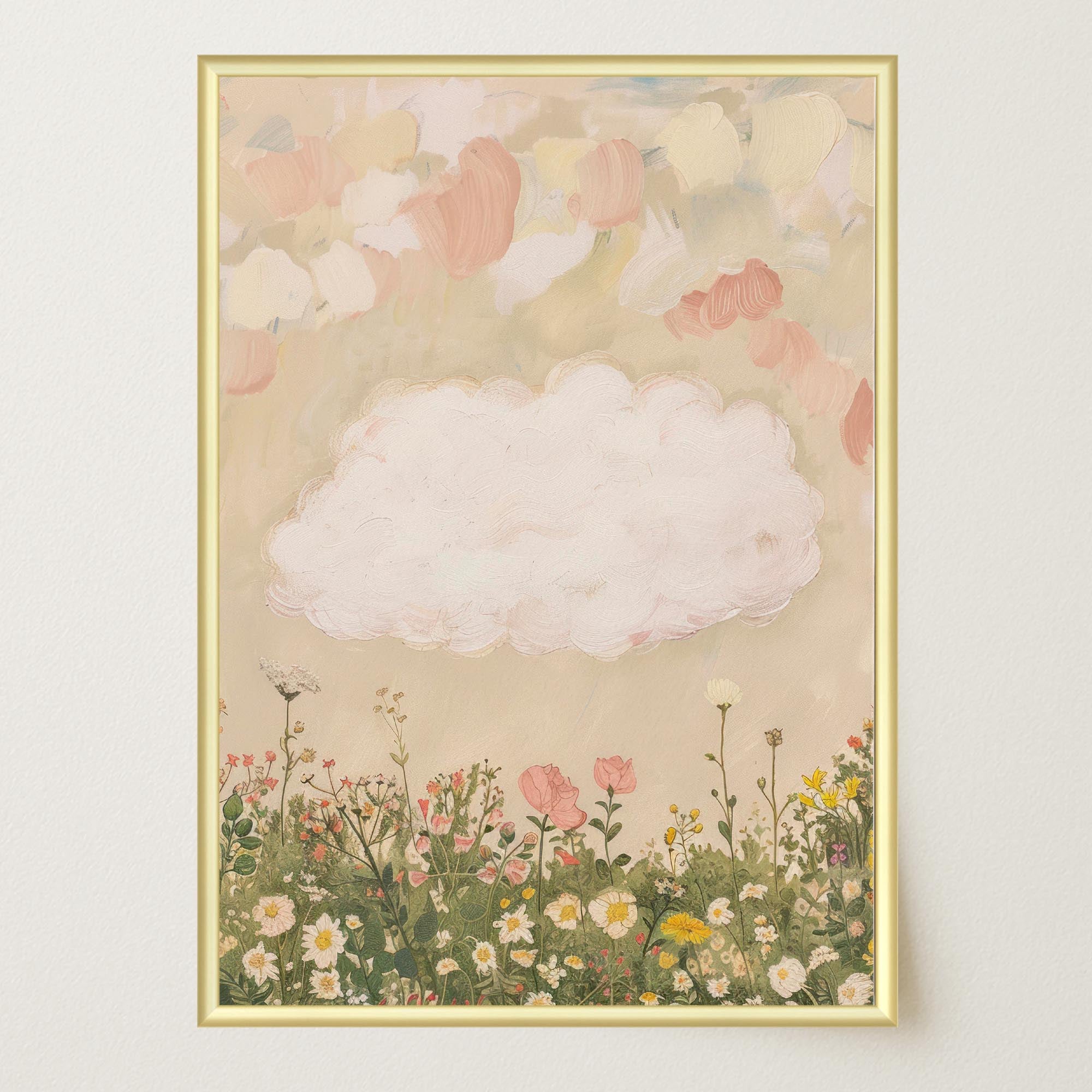 Cloud in Meadow Wall Art Print-Skudaboo