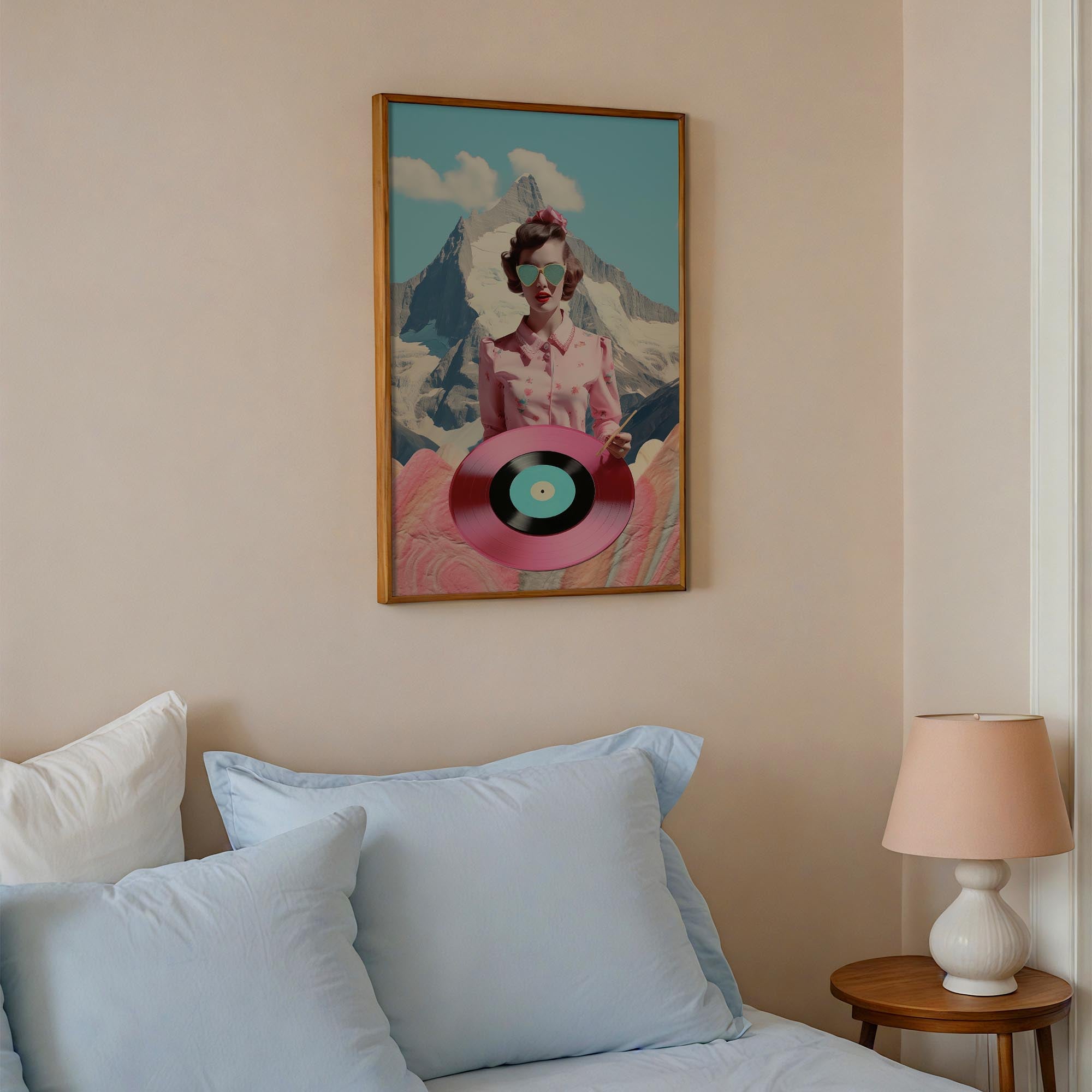 Retro Vinyl Collage Wall Art Print-Skudaboo