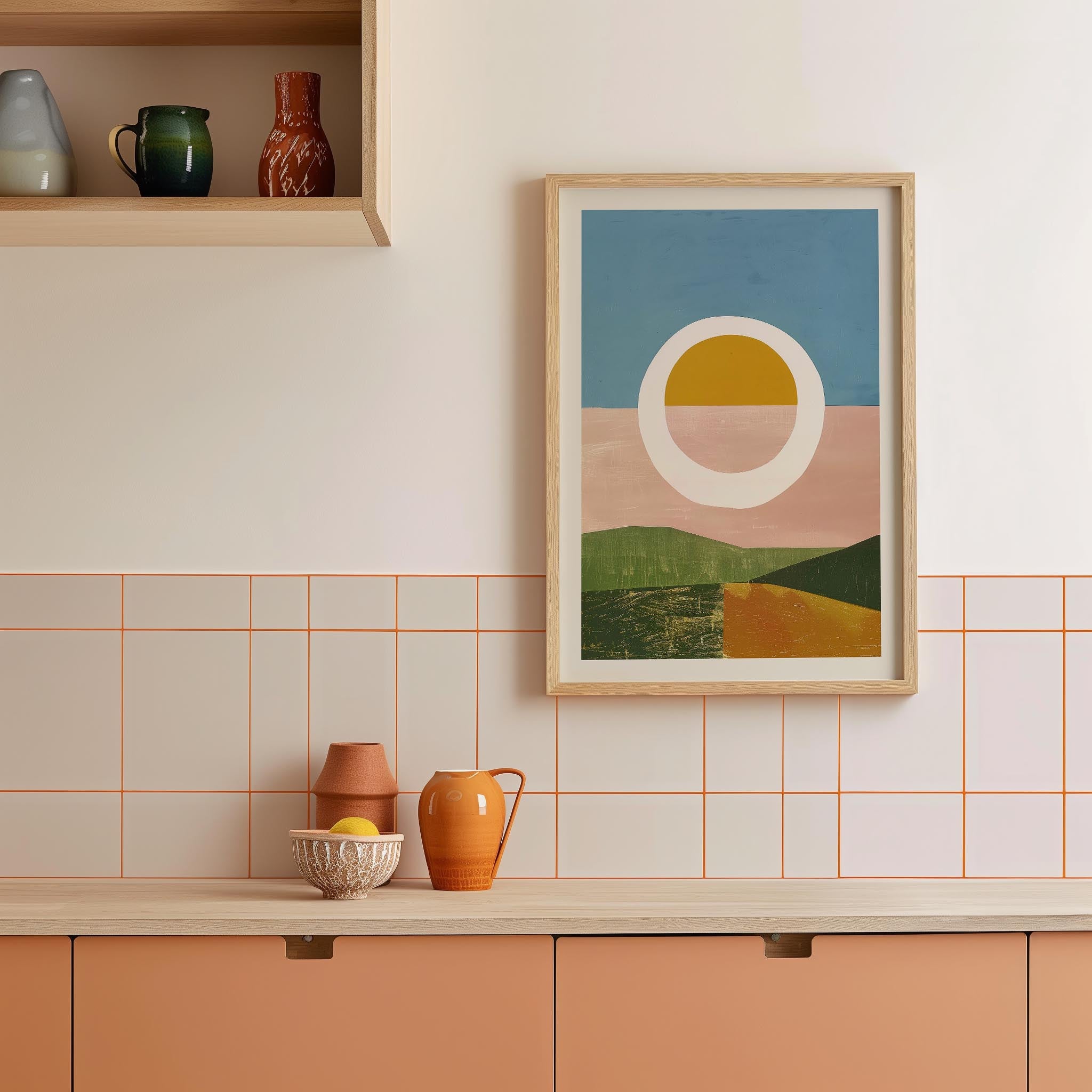 Abstract Sunset Modern Wall Art Print-Skudaboo