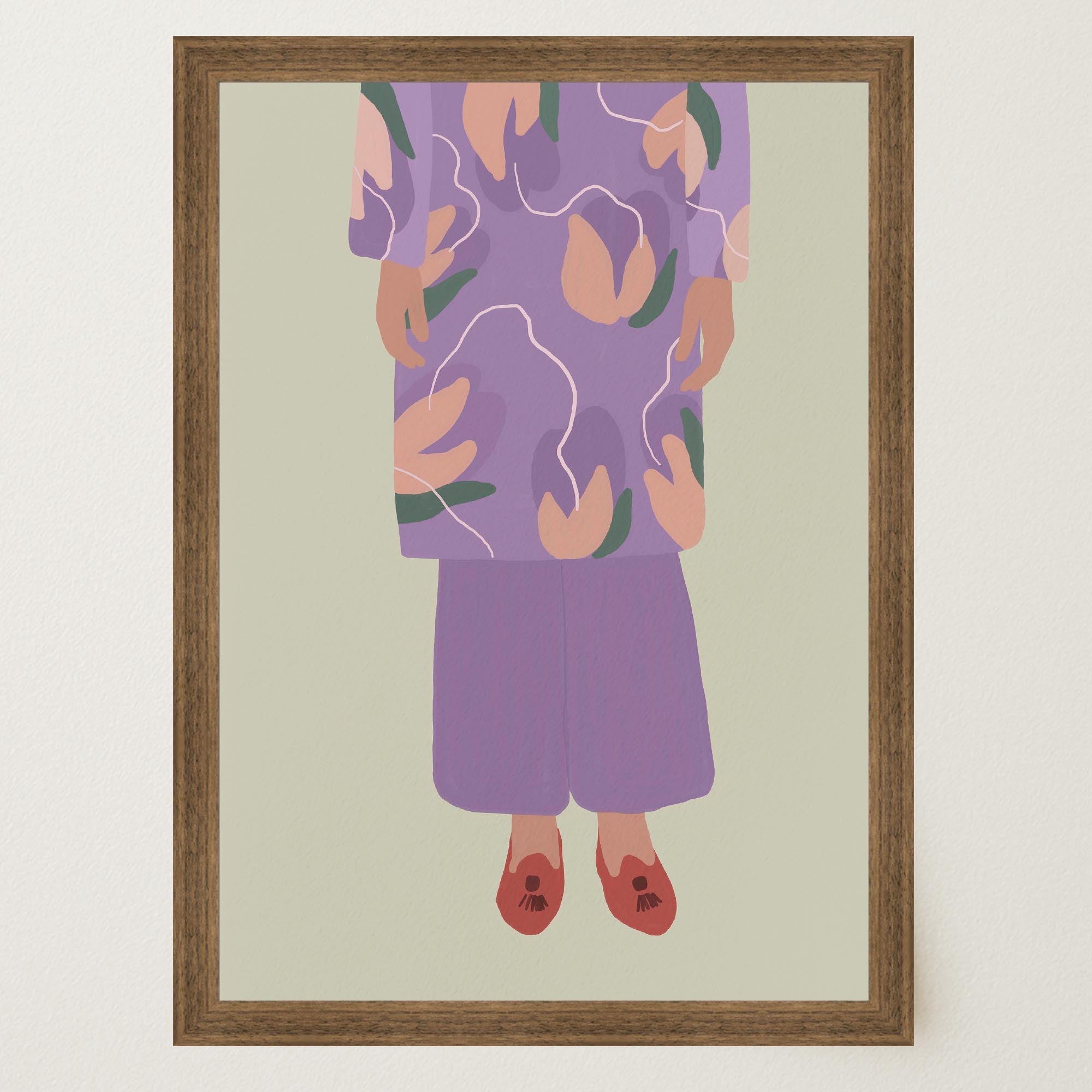 Woman in Purple Outfit Fashion Wall Art Print-Skudaboo