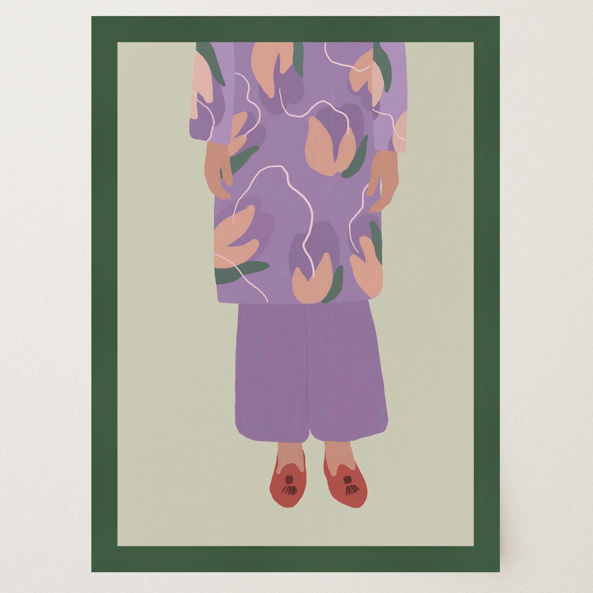 Woman in Purple Outfit Fashion Wall Art Print-Skudaboo