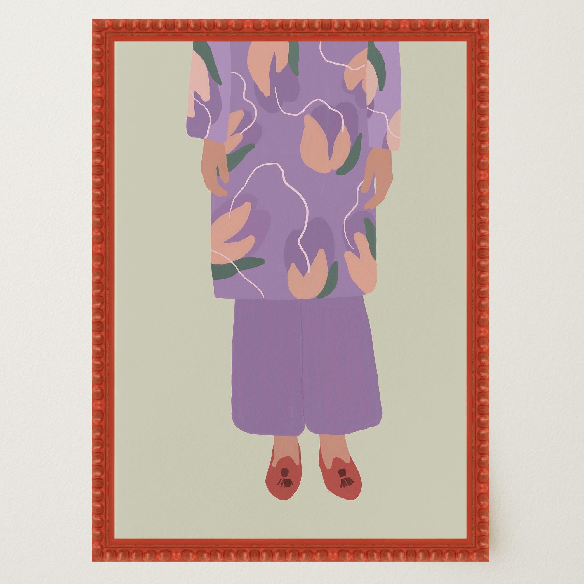 Woman in Purple Outfit Fashion Wall Art Print-Skudaboo