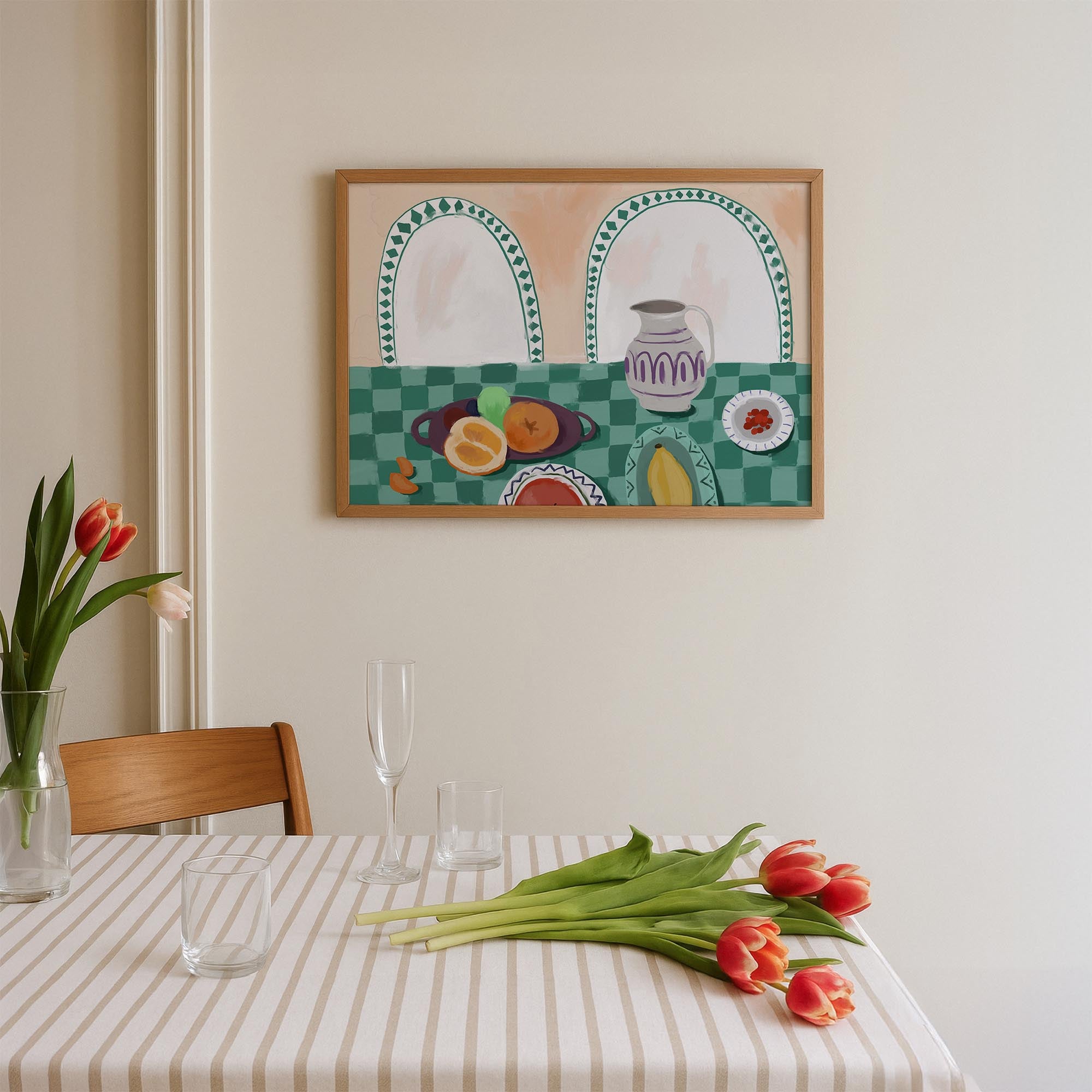 Table and Fruit Wall Art Print-Skudaboo