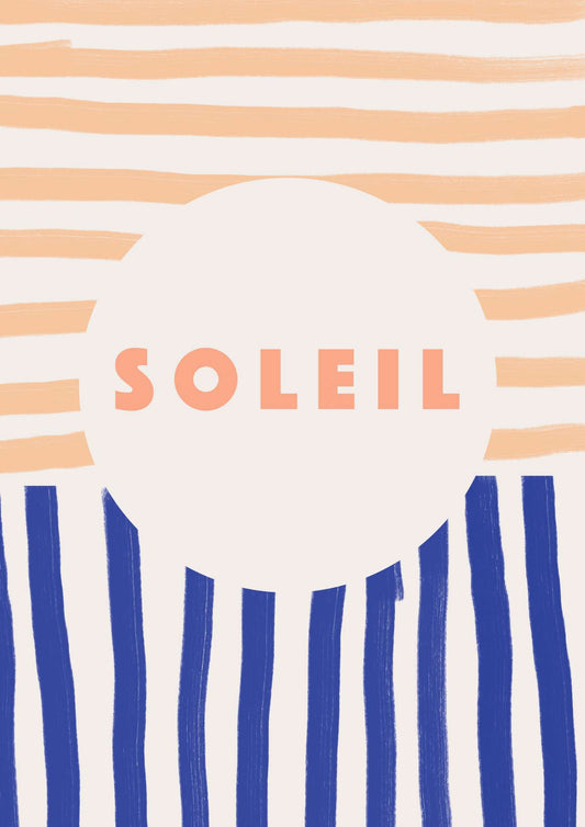 a picture of a piece of art with the word soleil on it