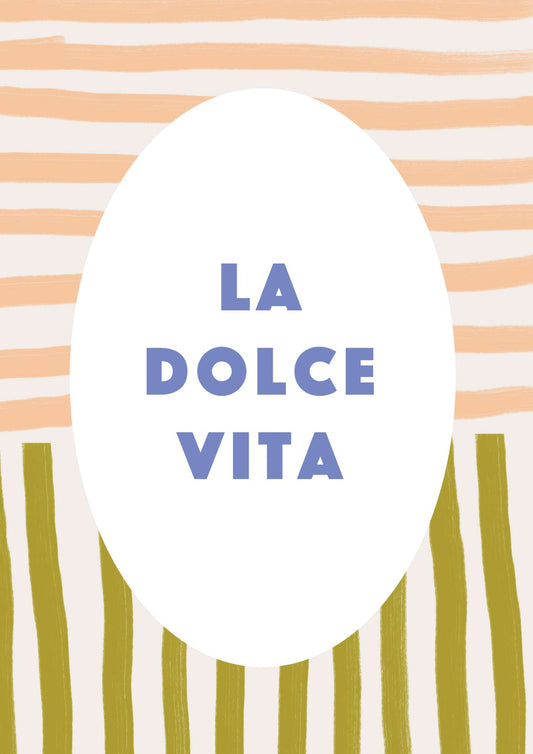 a white circle with the words la dolce vita on it