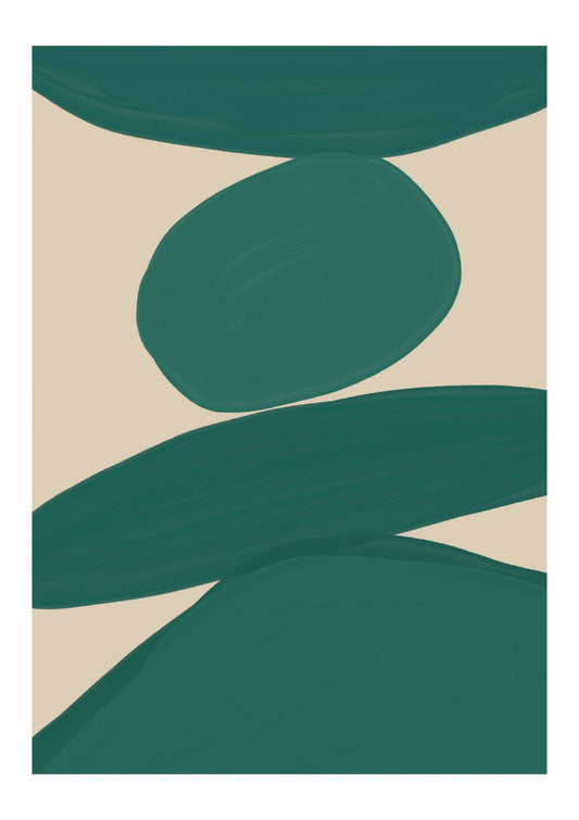 Skudaboo Minimalist Neutral Green Abstract Shape Art Print