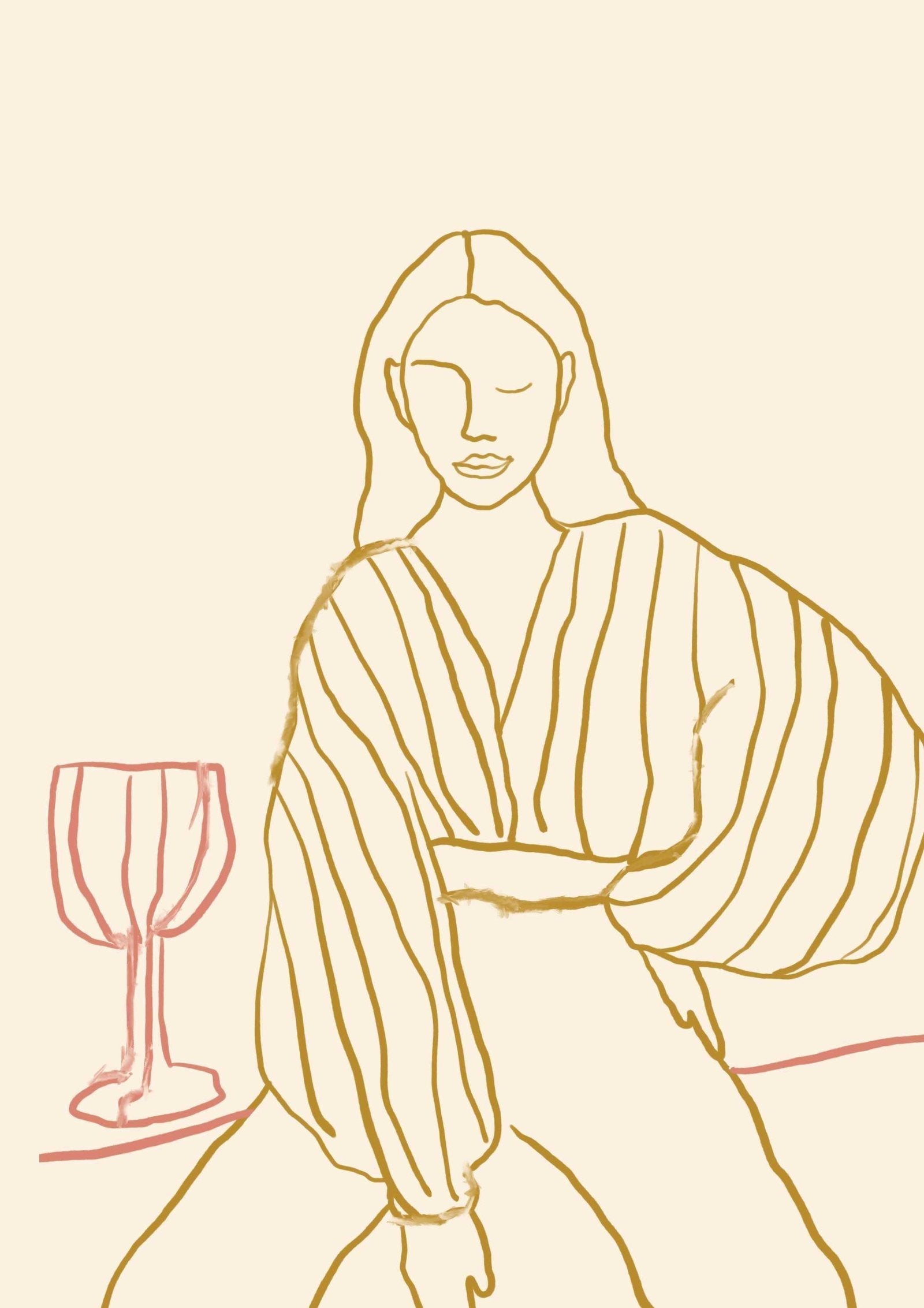 After Party Wine Art Print-Skudaboo