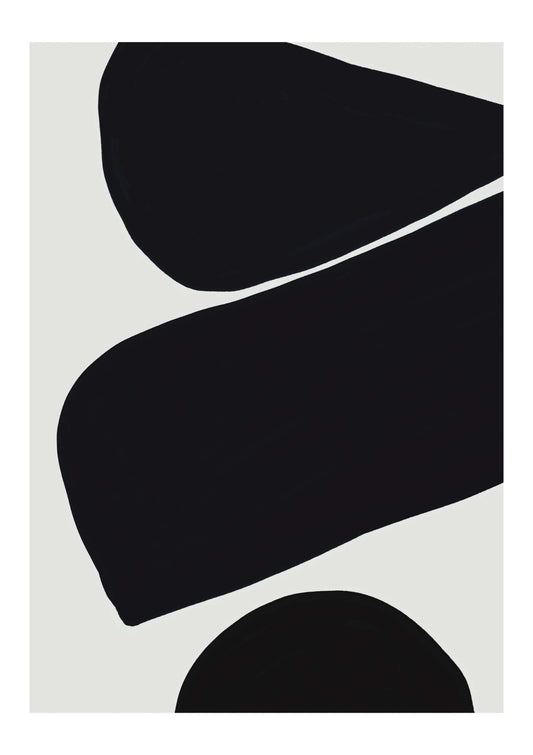 Black Abstract Shape Art Print