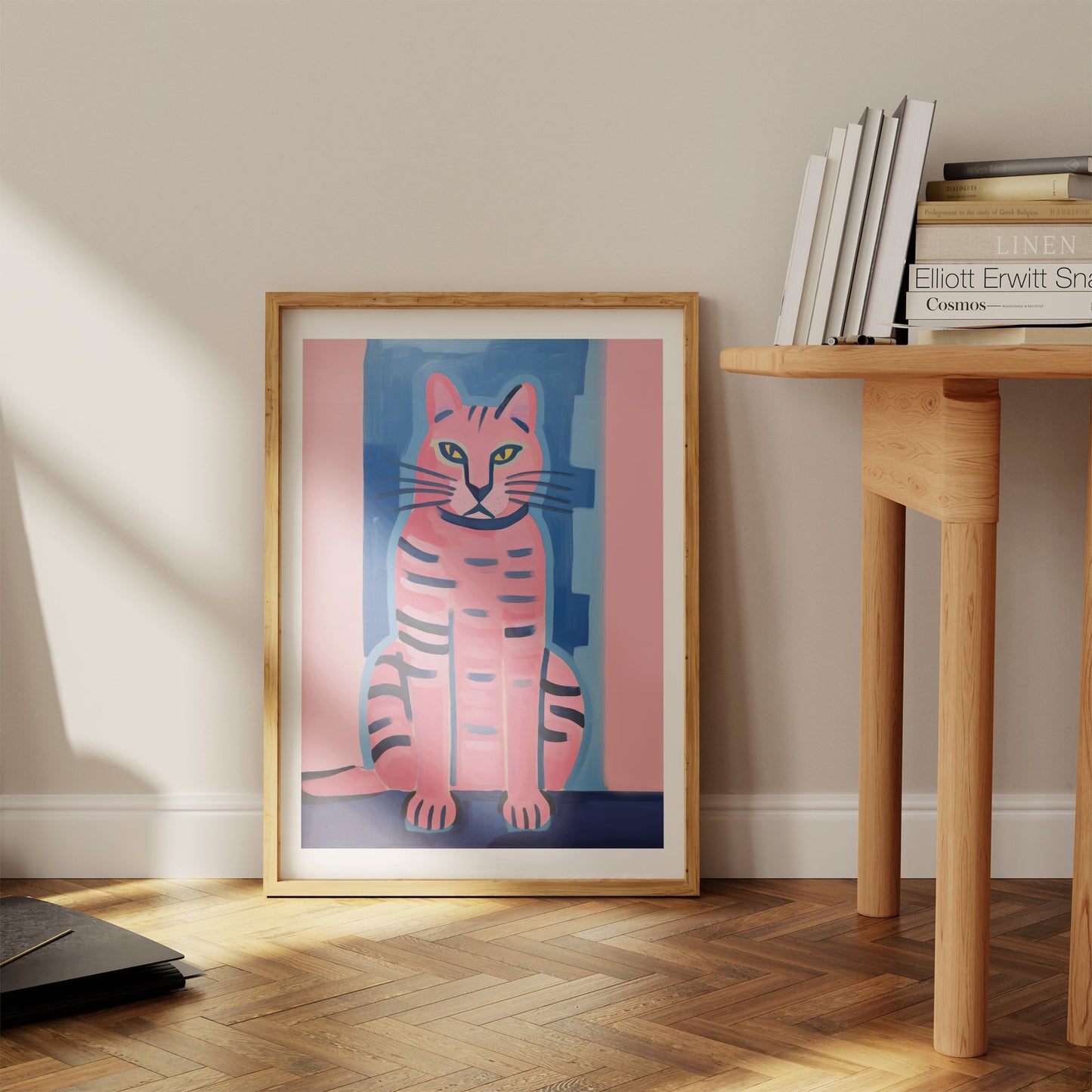 Blue & Pink Tiger Art Print