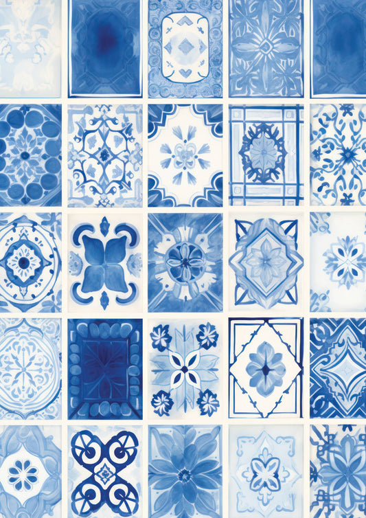 Blue Tile Art Print