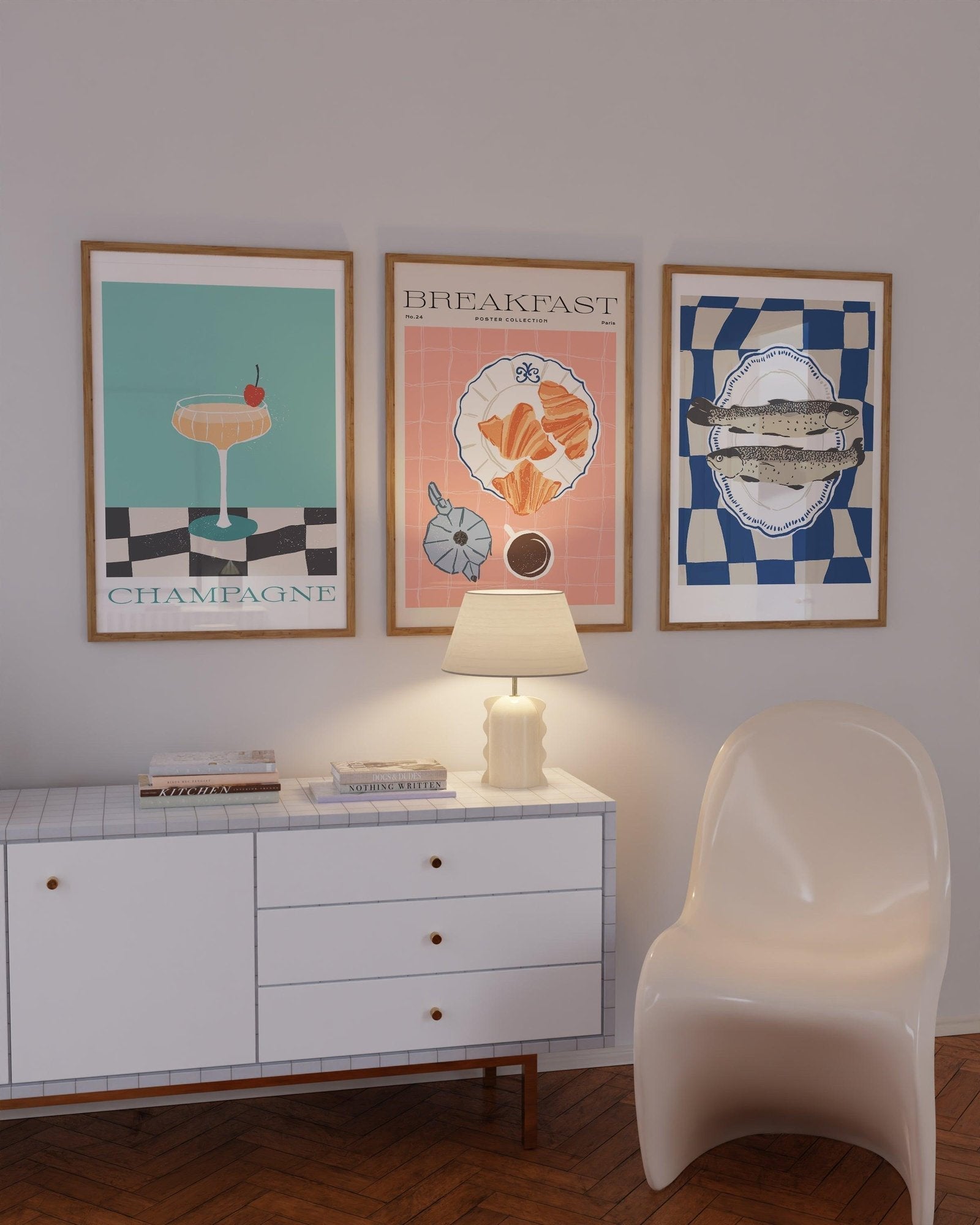 Breakfast Croissants & Coffee Art Print-Skudaboo