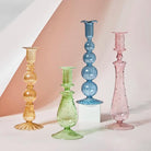 Colourful Glass Candlestick Holder-Skudaboo